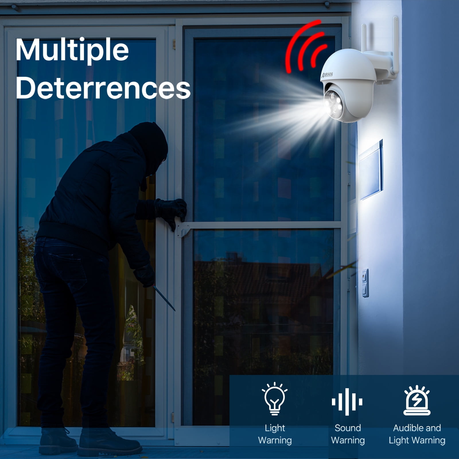 ANRAN Solar Security Camera Outdoor, 5MP Security Camera Wireless Outdoor, Battery Powered Cam 2.4G WiFi 360° View Pan Tilt, with Alexa, Night Vision, PIR Human Detection, 2 Way Talk, IP66, SD/Cloud - Image 8