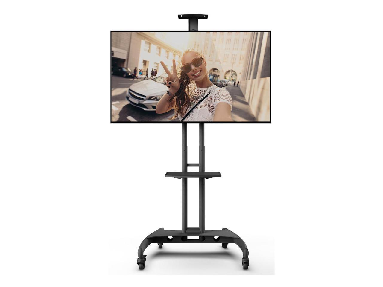 Kanto MTM65PL Height Adjustable Mobile TV Stand with Adjustable Shelf for 37-inch to 65-inch TVs - Image 8