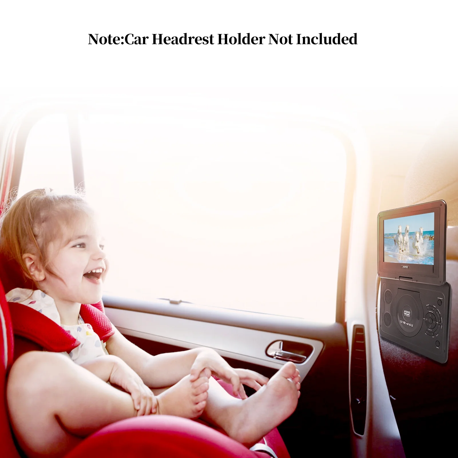 13.9inch Portable DVD Player, 10.1" Swivel Screen, Built-in Rechargeable Battery Car DVD Player, Support CD/DVD/SD Card/USB/Connect TV, Remote Control, Black - Image 12