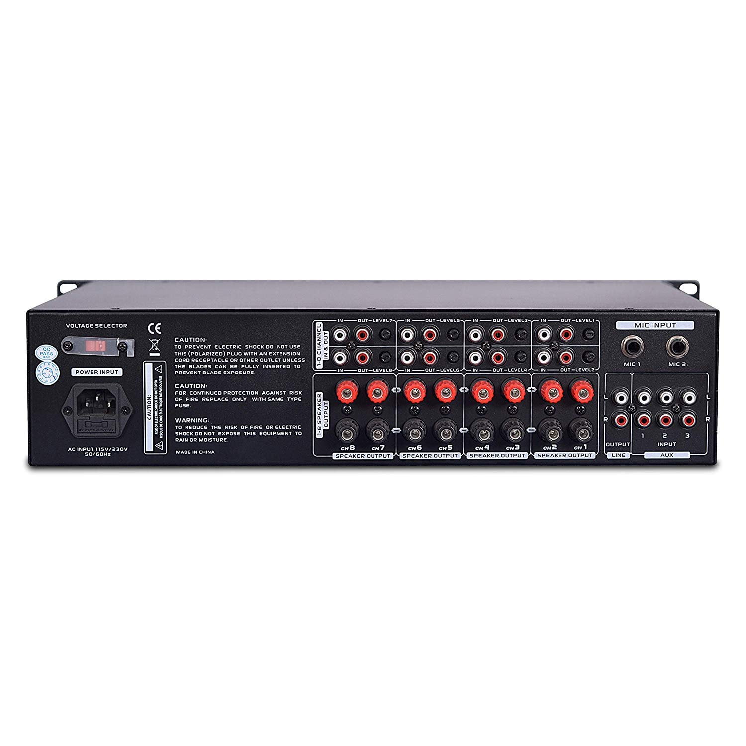 Pyle 4000 Watt 8 Channel Audio Bluetooth Amplifier Sound Mixer Receiver System - Image 7