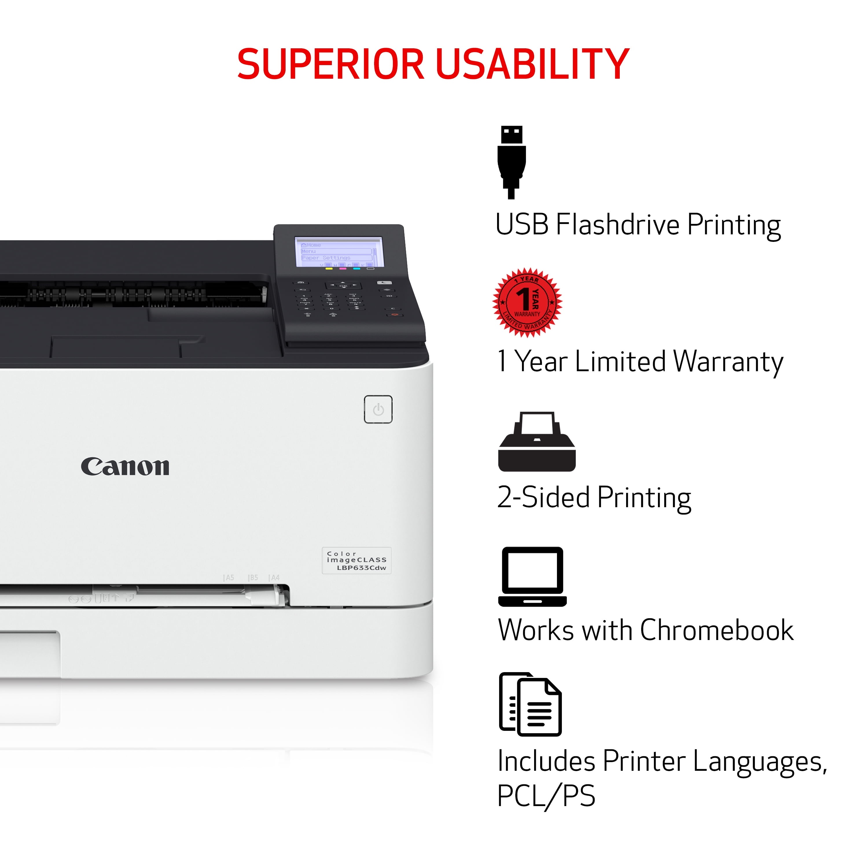 Canon Color imageCLASS LBP633Cdw - Wireless Laser Printer - Image 7