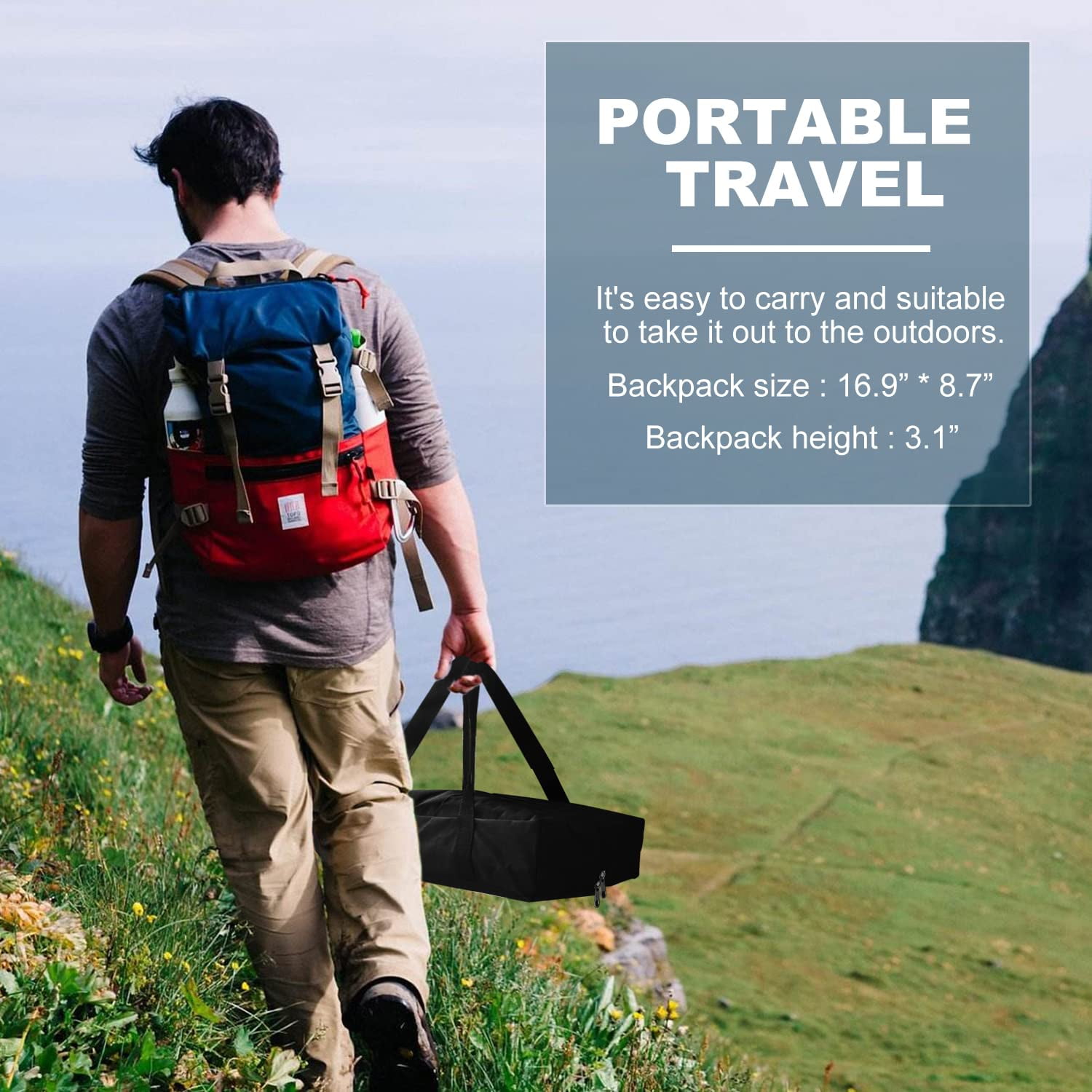 SKERELL 80 inch Outdoor Projector Screen with Stand,Portable Movie screen,Foldable projection screen - Image 5