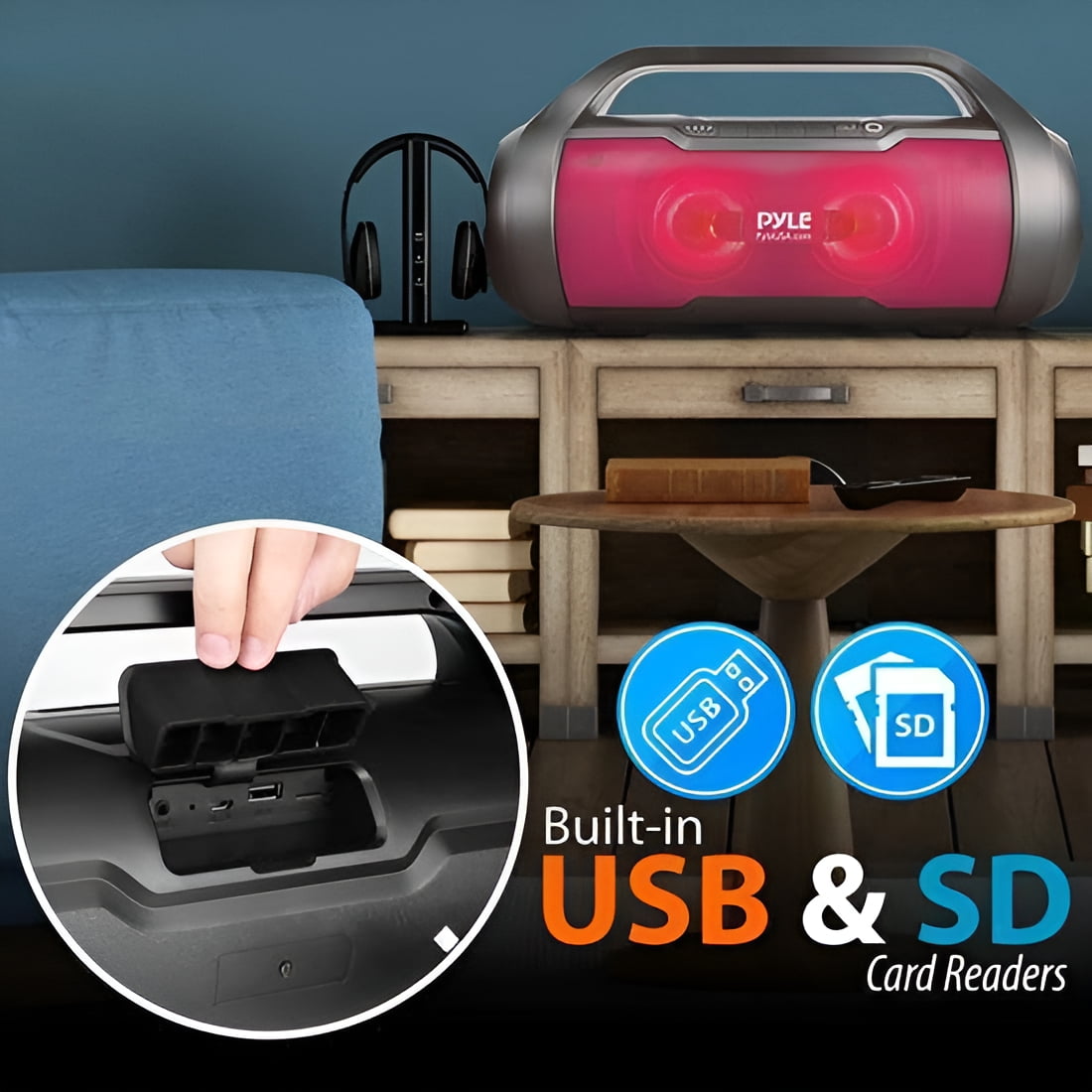 Pyle PBMWP185 500 Watt Portable Bluetooth Wireless BoomBox Speaker - Image 8