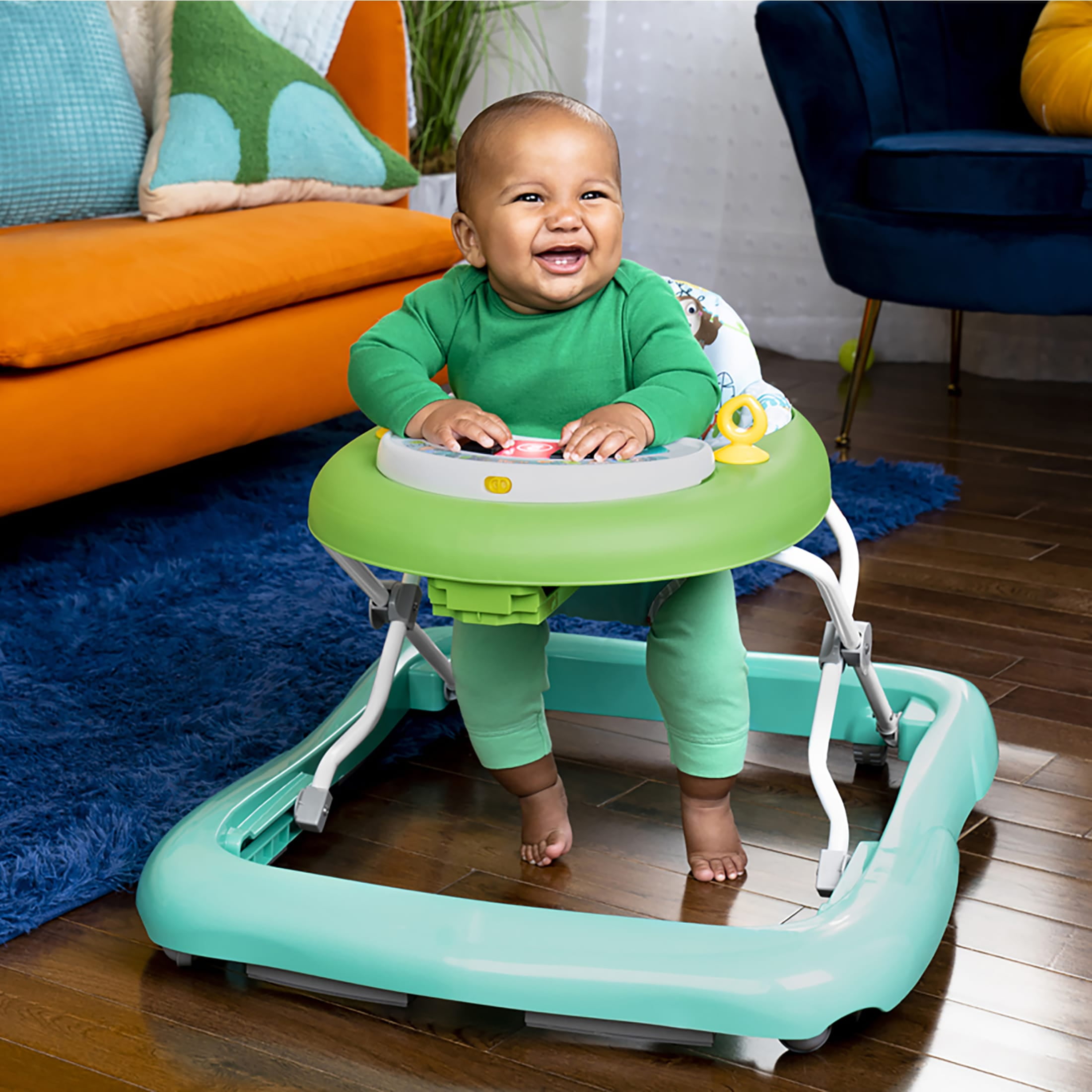 Bright Starts Tiny Trek 2-in-1 Baby Activity Walker, Jungle Vines - Unisex 6 Months+ - Image 7