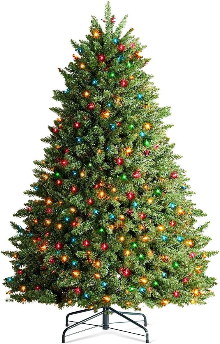 OasisCraft 6.5ft Pre-Lit Spruce Christmas Tree with 600 Color Lights, Artificial Multi-Color Xmas Tree - Image 6