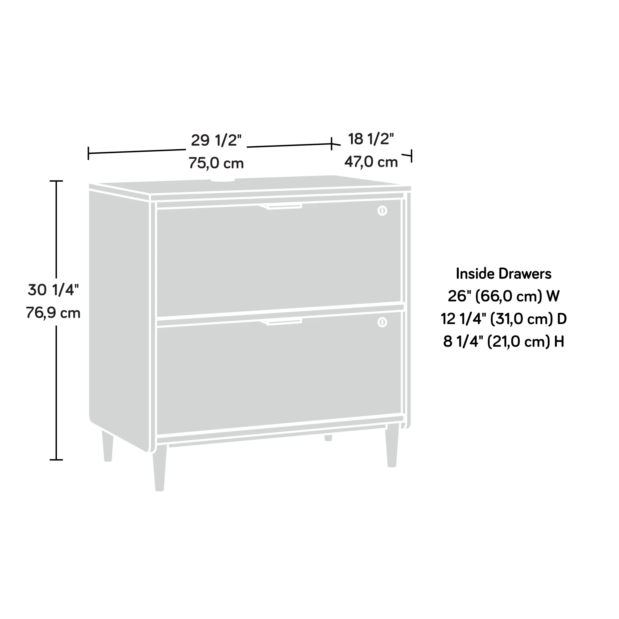 Sauder Clifford Place Lateral File Cabinet, Grand Walnut Finish - Image 4