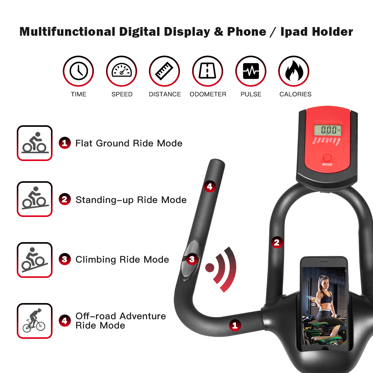 SuperFit Stationary Exercise Bike Silent Belt Drive Cycling Bike - Image 11