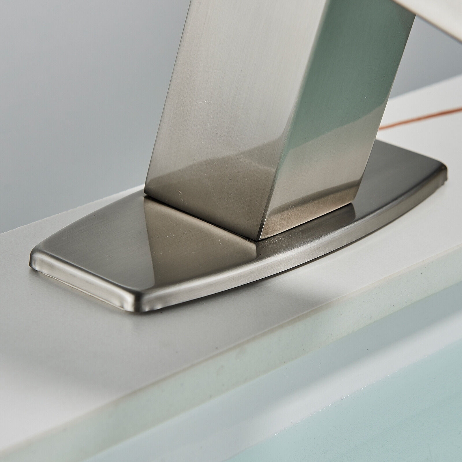 Zovajonia LED Waterfall Bathroom Faucet Brushed Nickel Single Handle Basin Sink Mixer Tap - Image 10