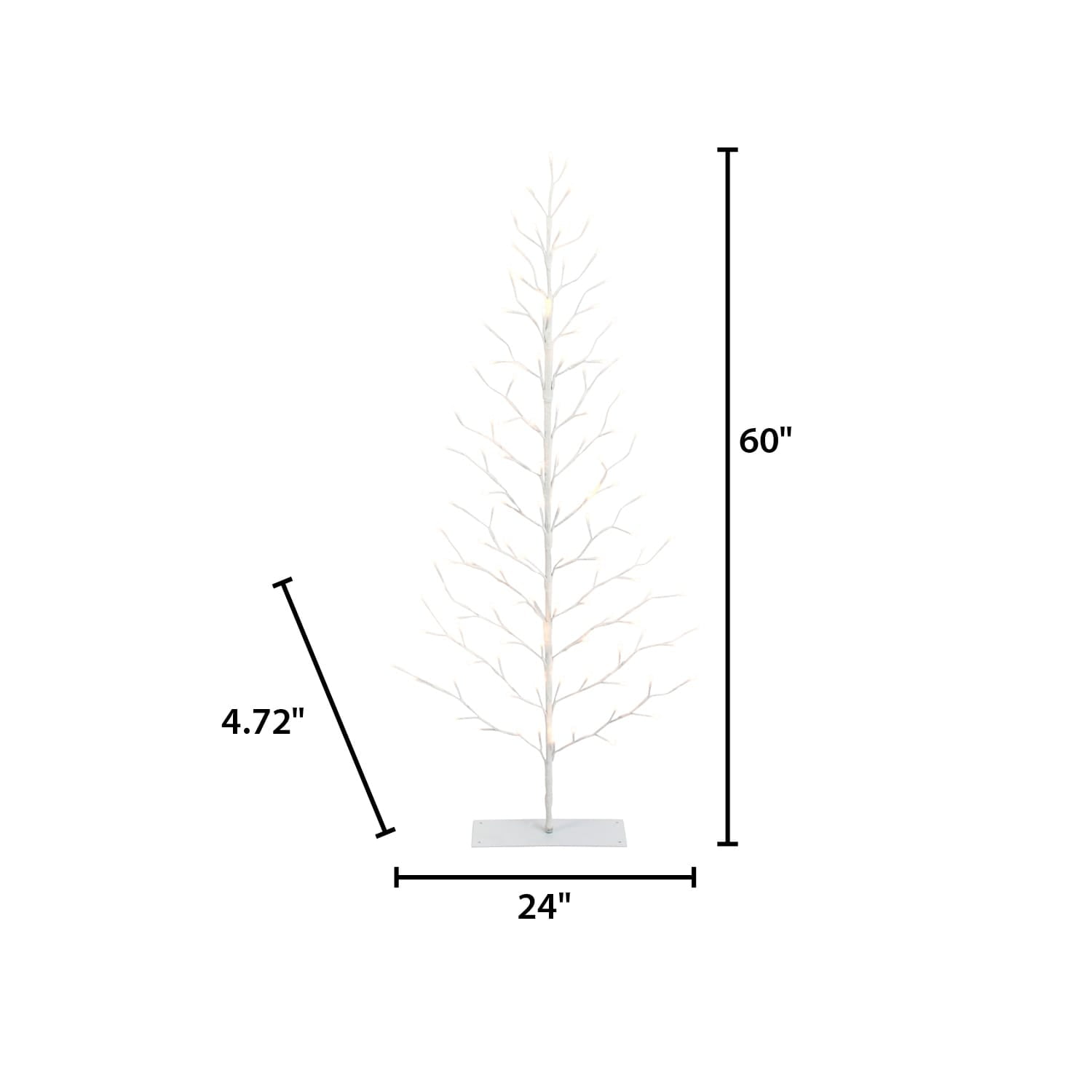 Gerson 5-Foot High Electric 2-D Tree with Warm White LED Lights and Outdoor Adapter, White - Image 5