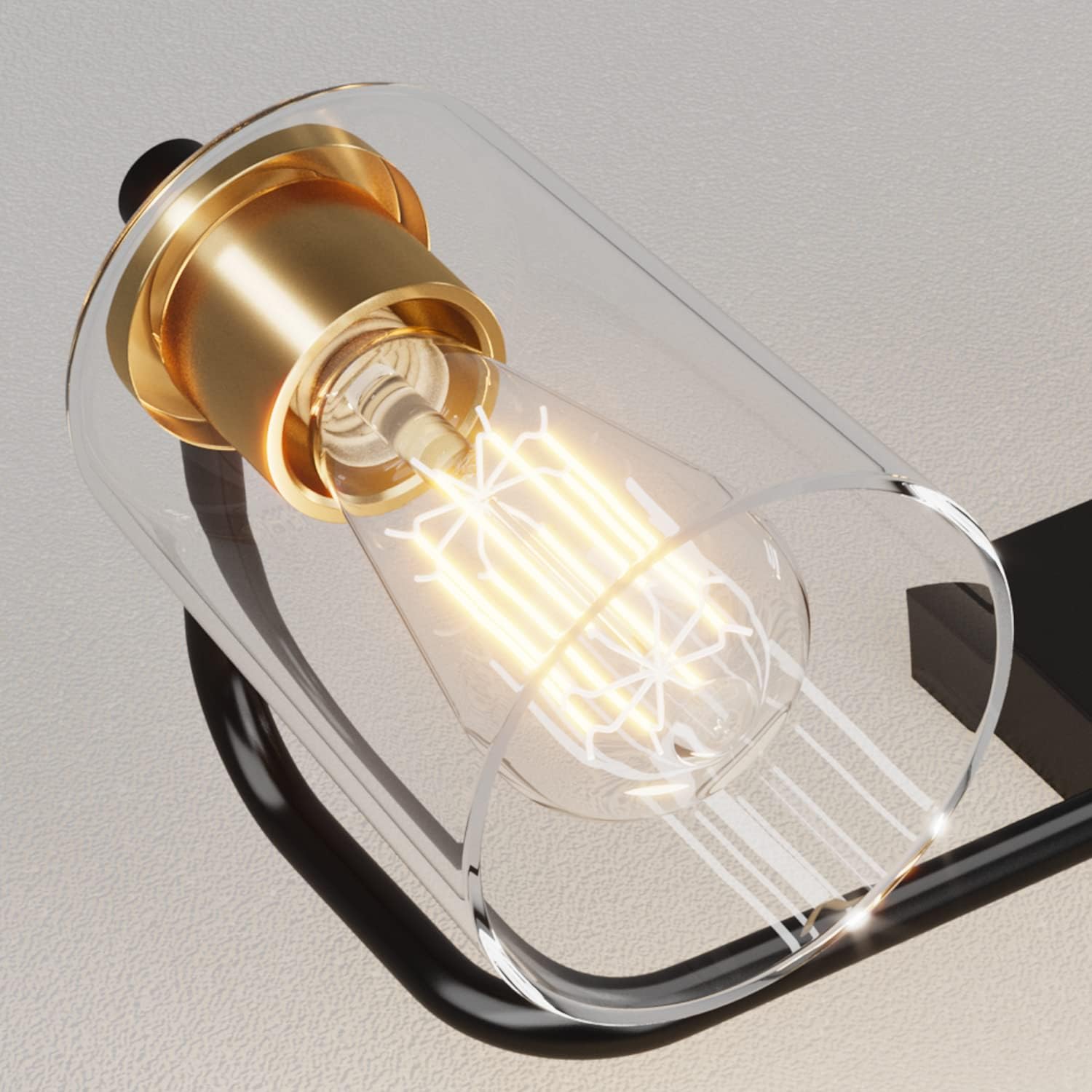 3 Head Vintage Bath Vanity Light Wall Bathroom Over Mirror Modern Glass Shade Light Fixtures (3 Lights-Exclude Bulb) - Image 6