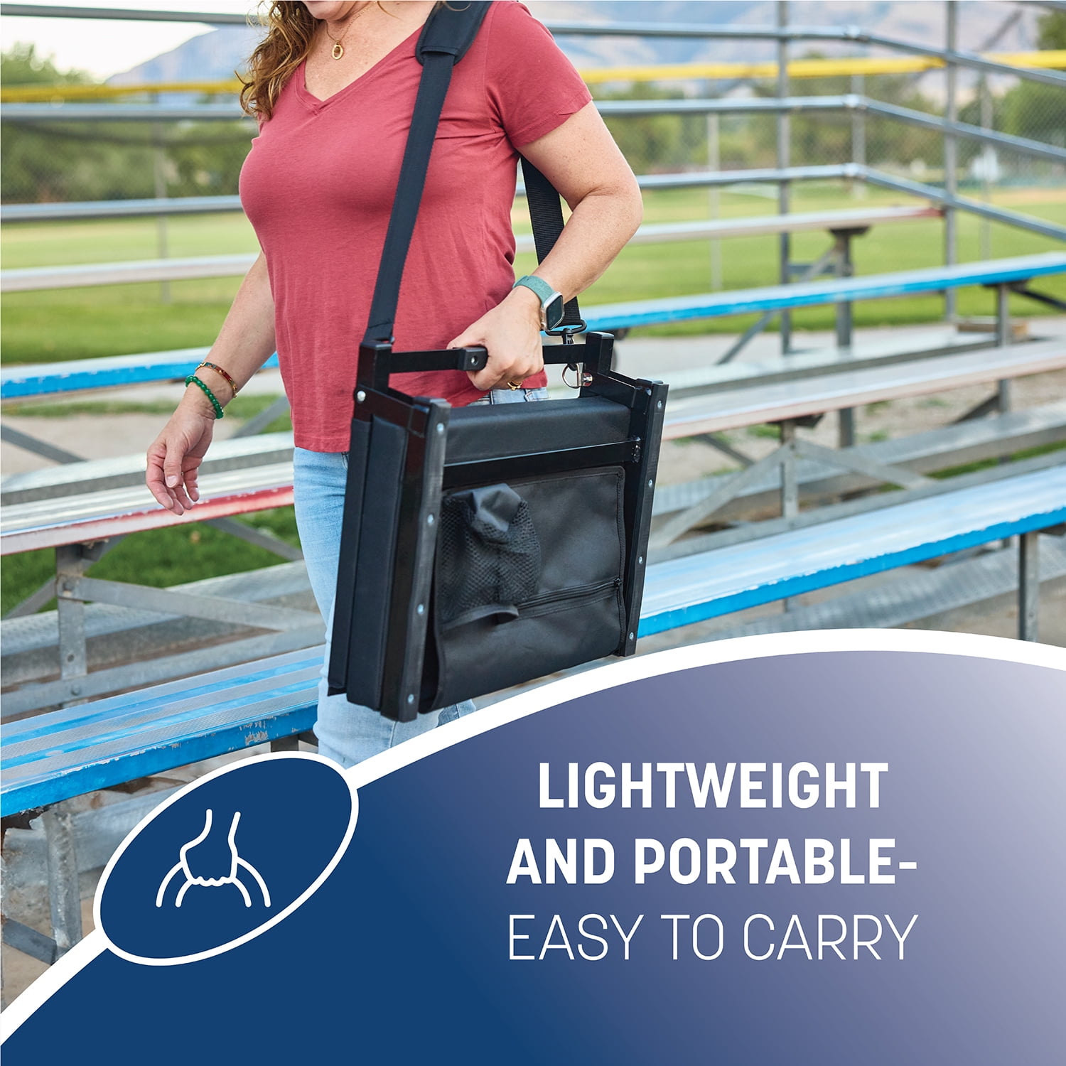 Skywalker Sports Foldable and Portable Stadium Seat, Cushion for Bleachers, Back Support - Image 5