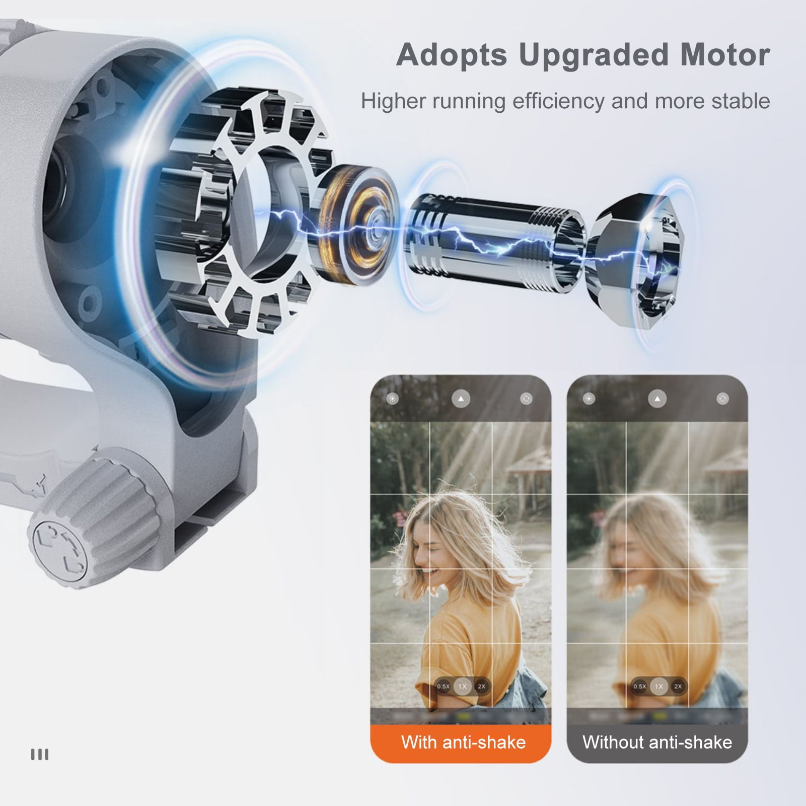 hohem iSteady XE Kit Gimbal Stabilizer for Smartphone, 3-Axis Phone Gimbal, Magnetic Fill Light, Portable & Foldable, One-Key Inception, Ideal for Travel, Vlogging - Image 7