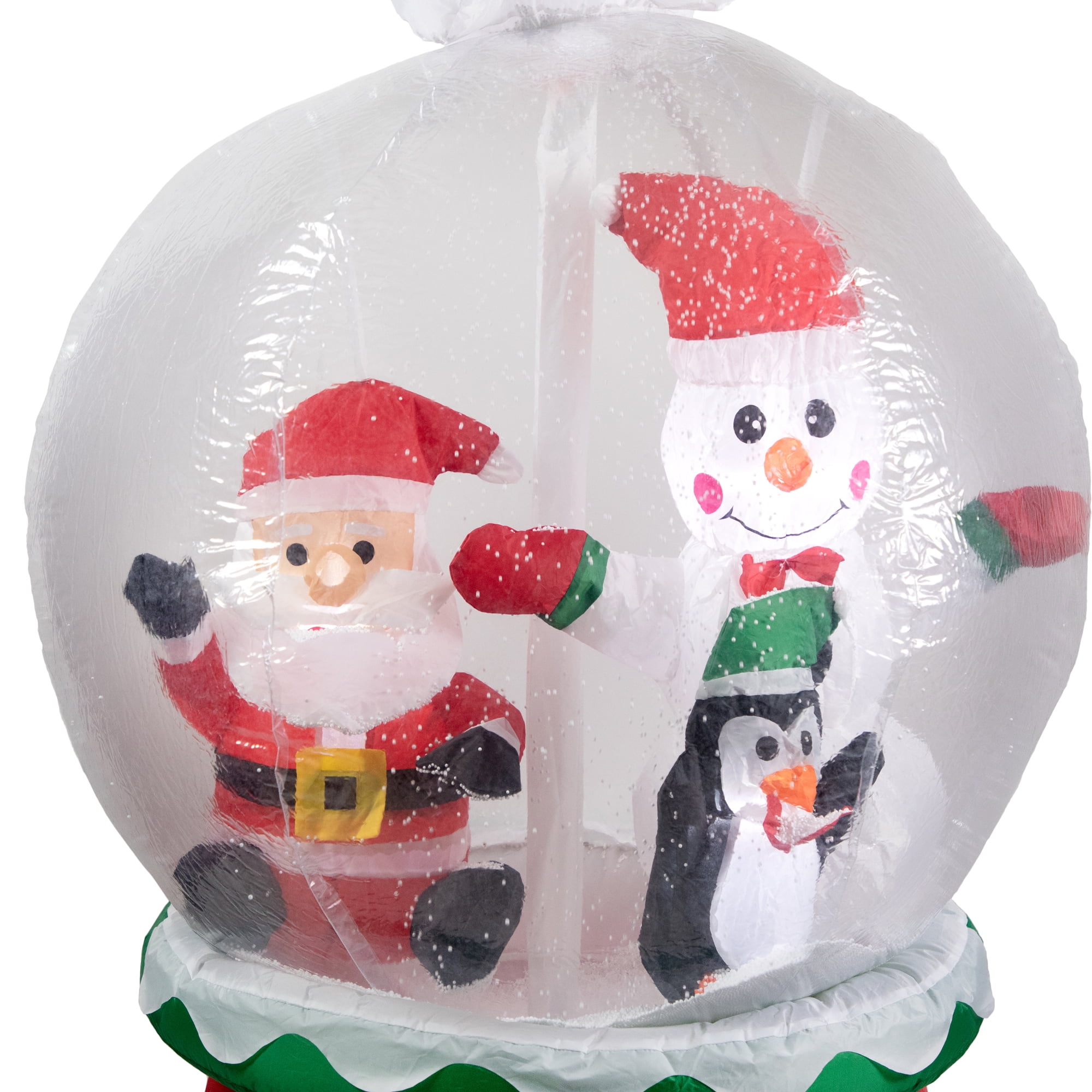 Northlight Lighted Inflatable Santa and Friends Snow Globe Outdoor Christmas Decoration - 6.75' - Image 4