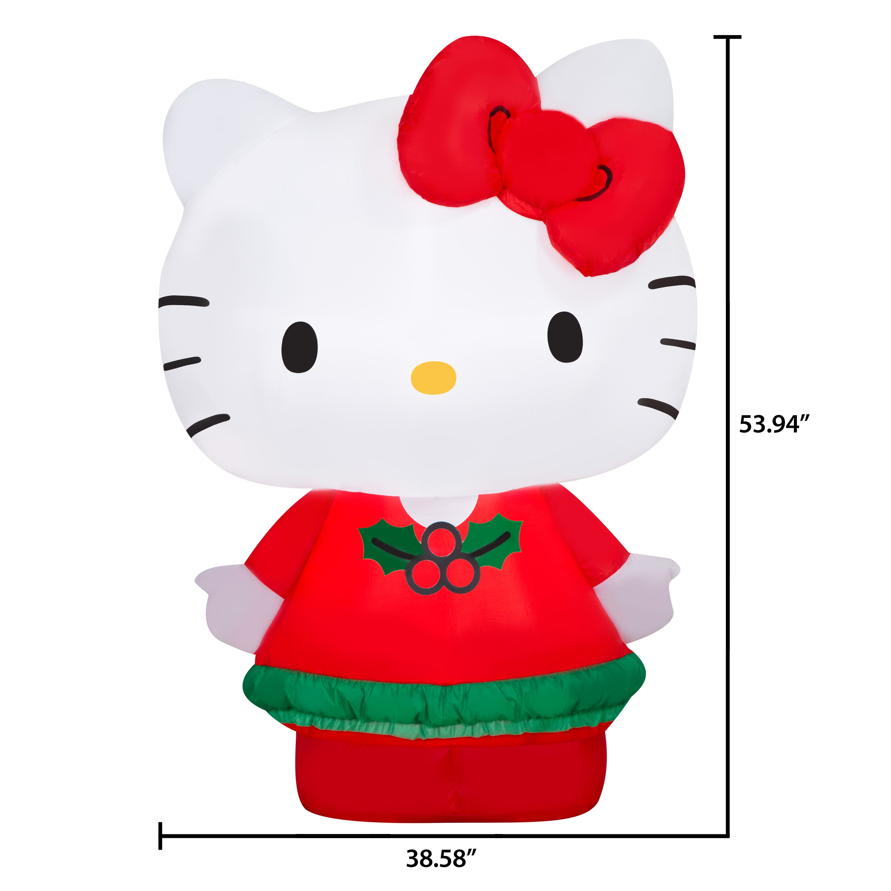 Airblown Inflatables Christmas Hello Kitty with Red Dress Sanrio - Image 5