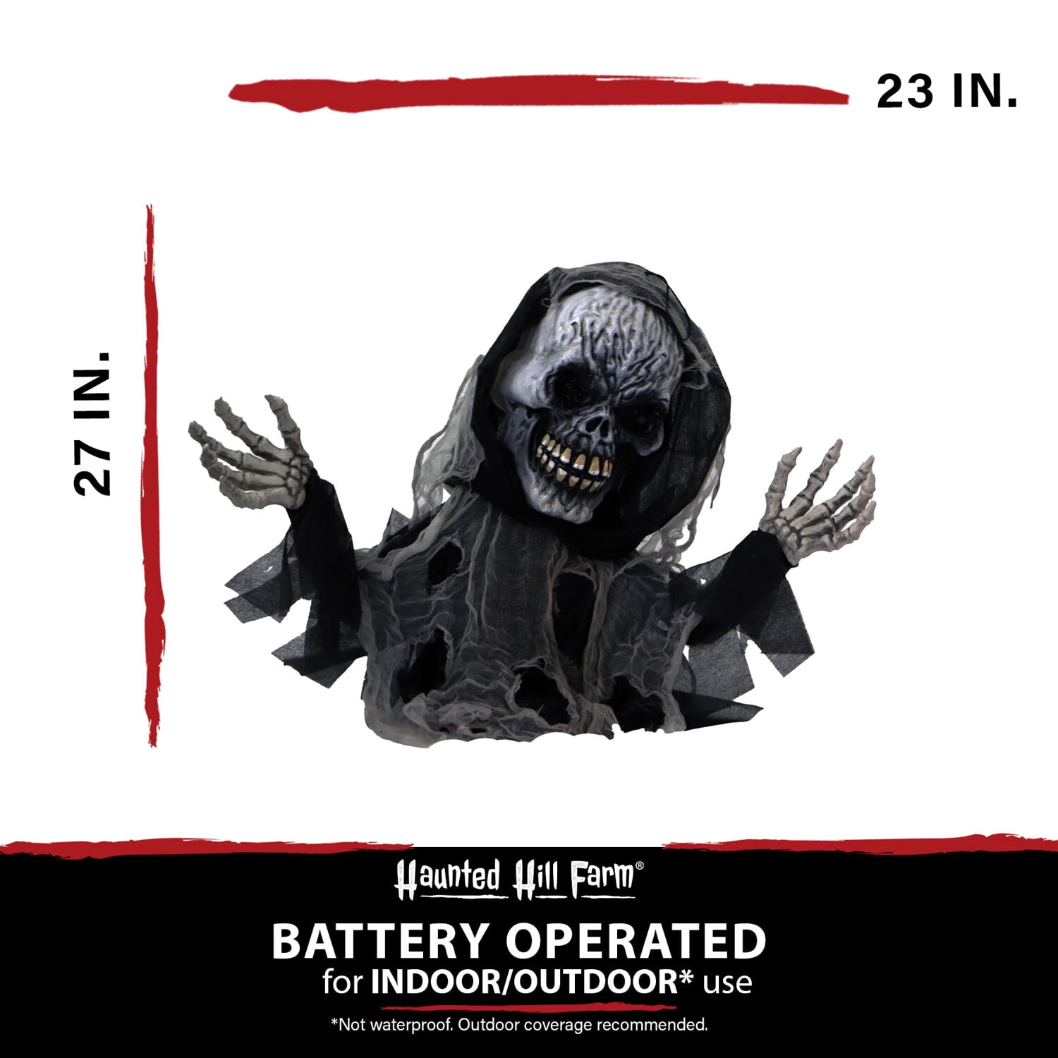 Haunted Hill Farm 27 in. Animatronic Reaper, Indoor/Outdoor Halloween Decoration, Talking, HHFJSKEL-3LSA - Image 5