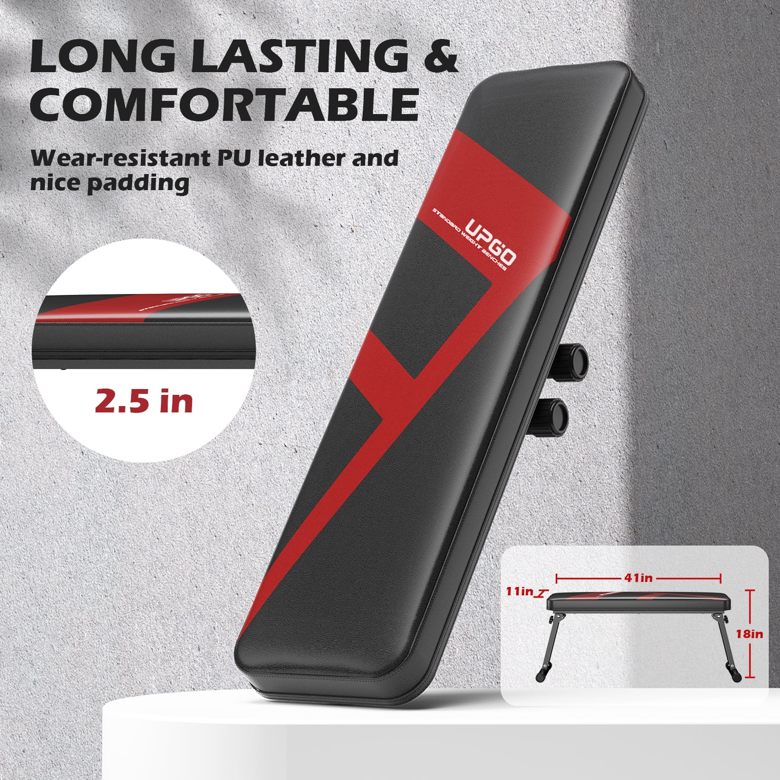 FLYBIRD 600LBS Folding Flat Bench, Sturdy Lightweight and Space-saving Bench Press Flat Weight Bench, Easy to Assemble - Image 5