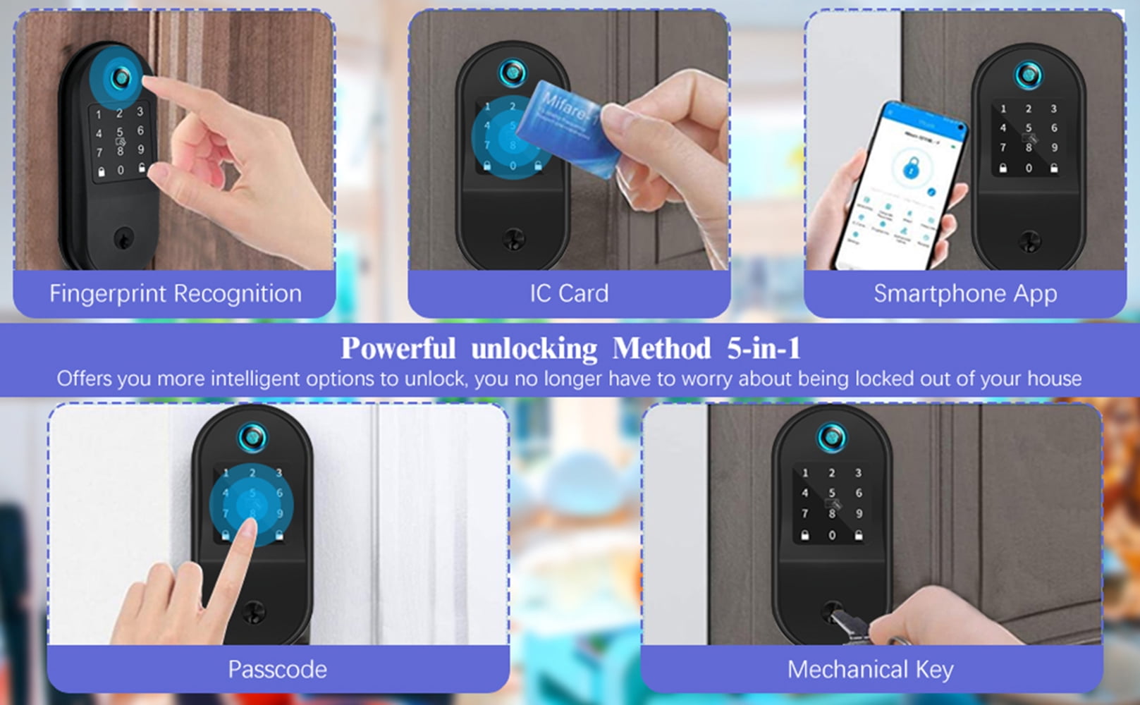 {Smart Deadbolt, Electronic Door Lock with Keypad}, Auto Lock for Home, Office, Hotel, Front/Exterior Door,Fingerprint Digital Smart Door Lock ,Keyless Deadbolt Works with App/Bluetooth - Image 7