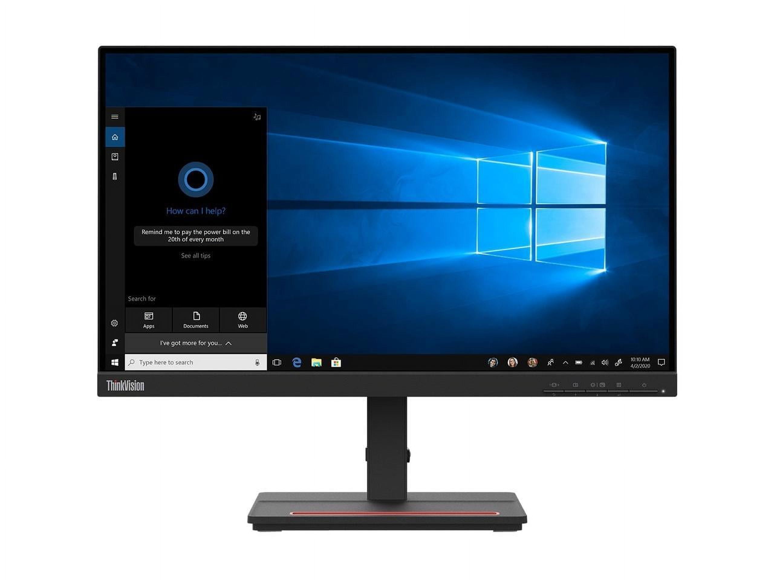 Lenovo ThinkVision S24e-20 24" Class Full HD LCD Monitor - 16:9 - Raven Black - 23.8" Viewable - Vertical Alignment (VA) - WLED Backlight - 1920 x 1080 - 16.7 Million Colors - FreeSync - 250 Nit Ty... - Image 4