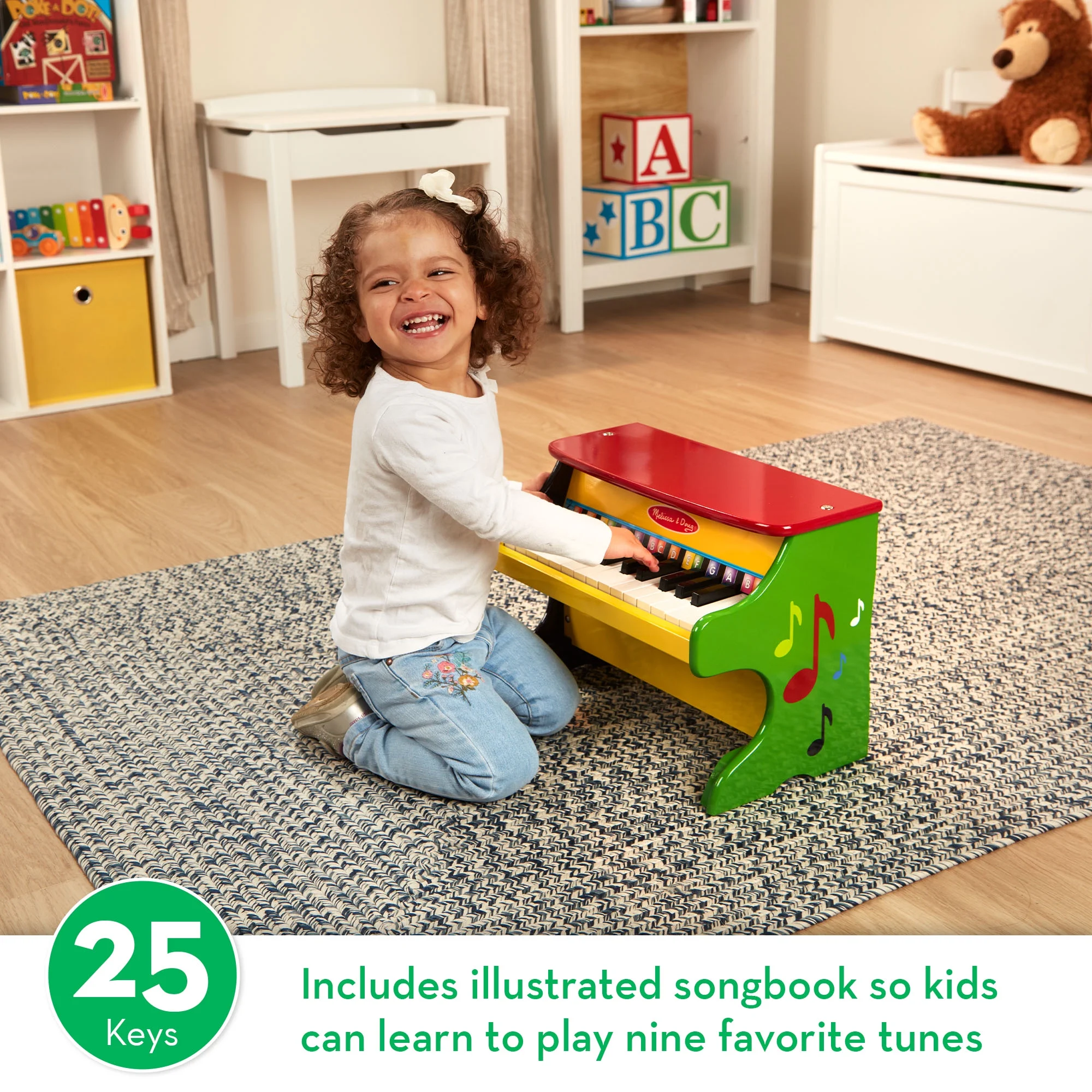 Melissa & Doug Learn-To-Play Piano With 25 Keys and Color-Coded Songbook for Toddlers 3+ - Image 8