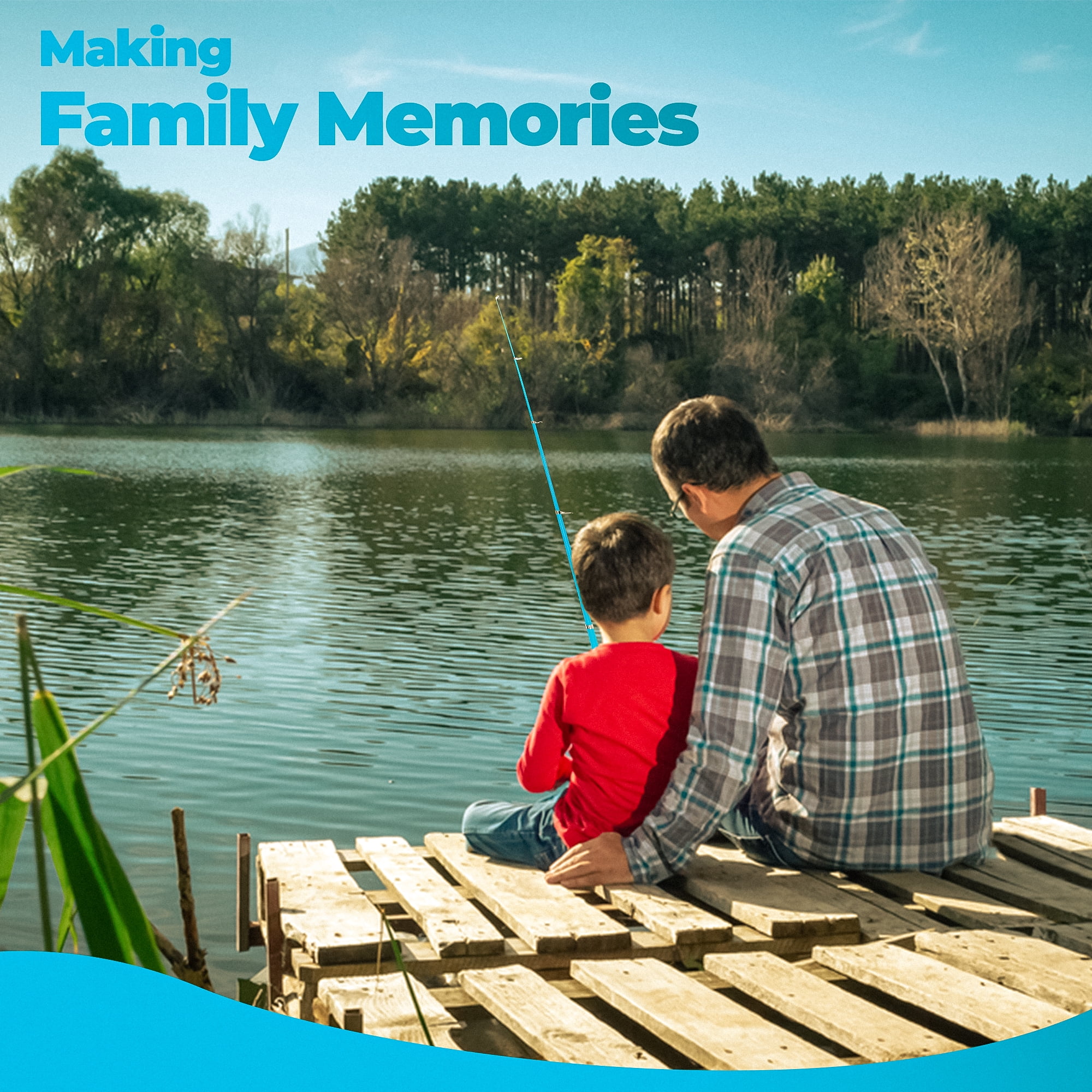 DaddyGoFish Kids Fishing Pole – Telescopic Rod & Reel Combo with Collapsible Chair, Rod Holder, Tackle Box, Bait Net and Carry Bag for Boys and Girls - Image 3