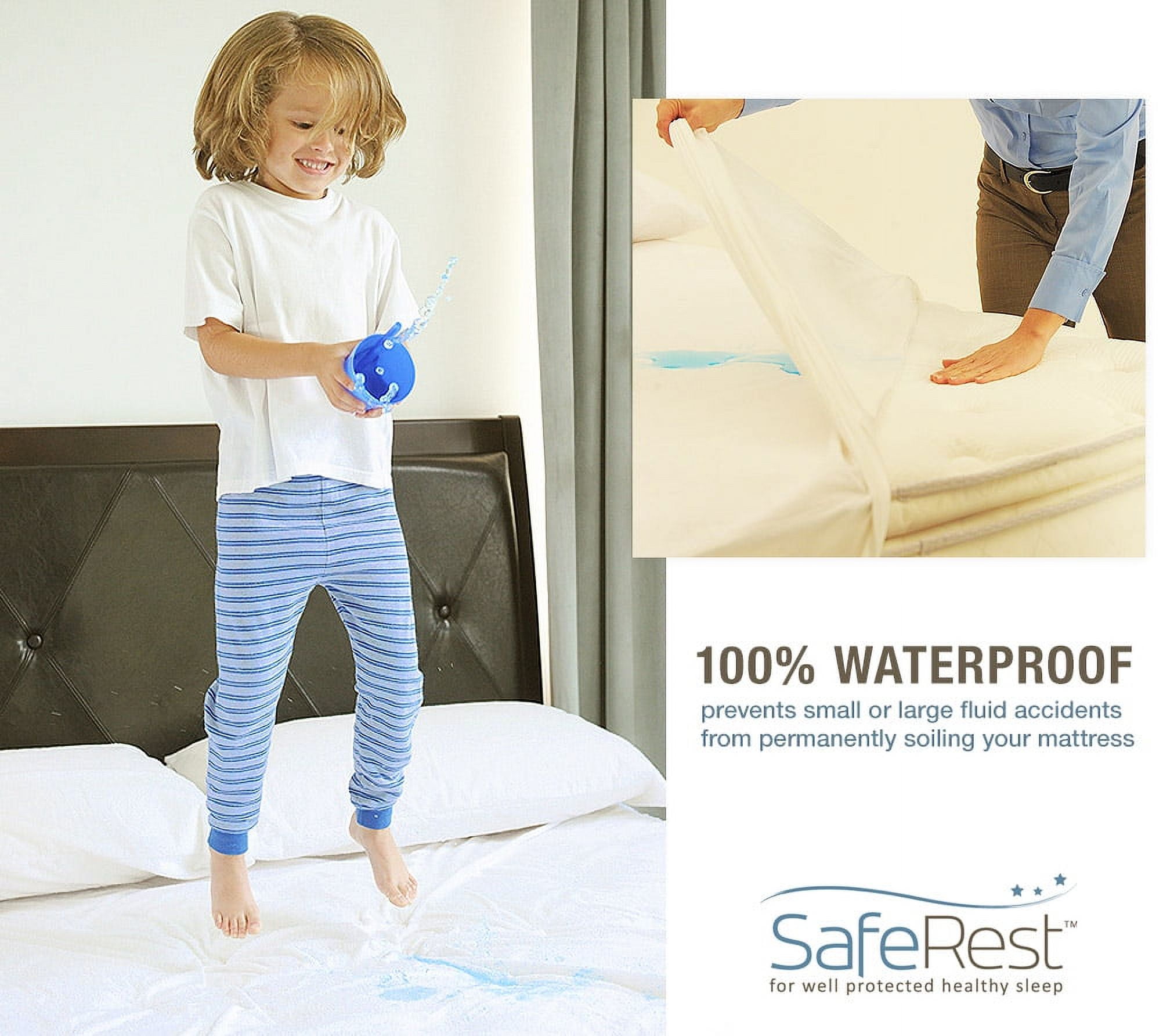 Saferest Premium Zippered Mattress Encasement, Waterproof, Breathable, Vinyl Free, California King - Image 3