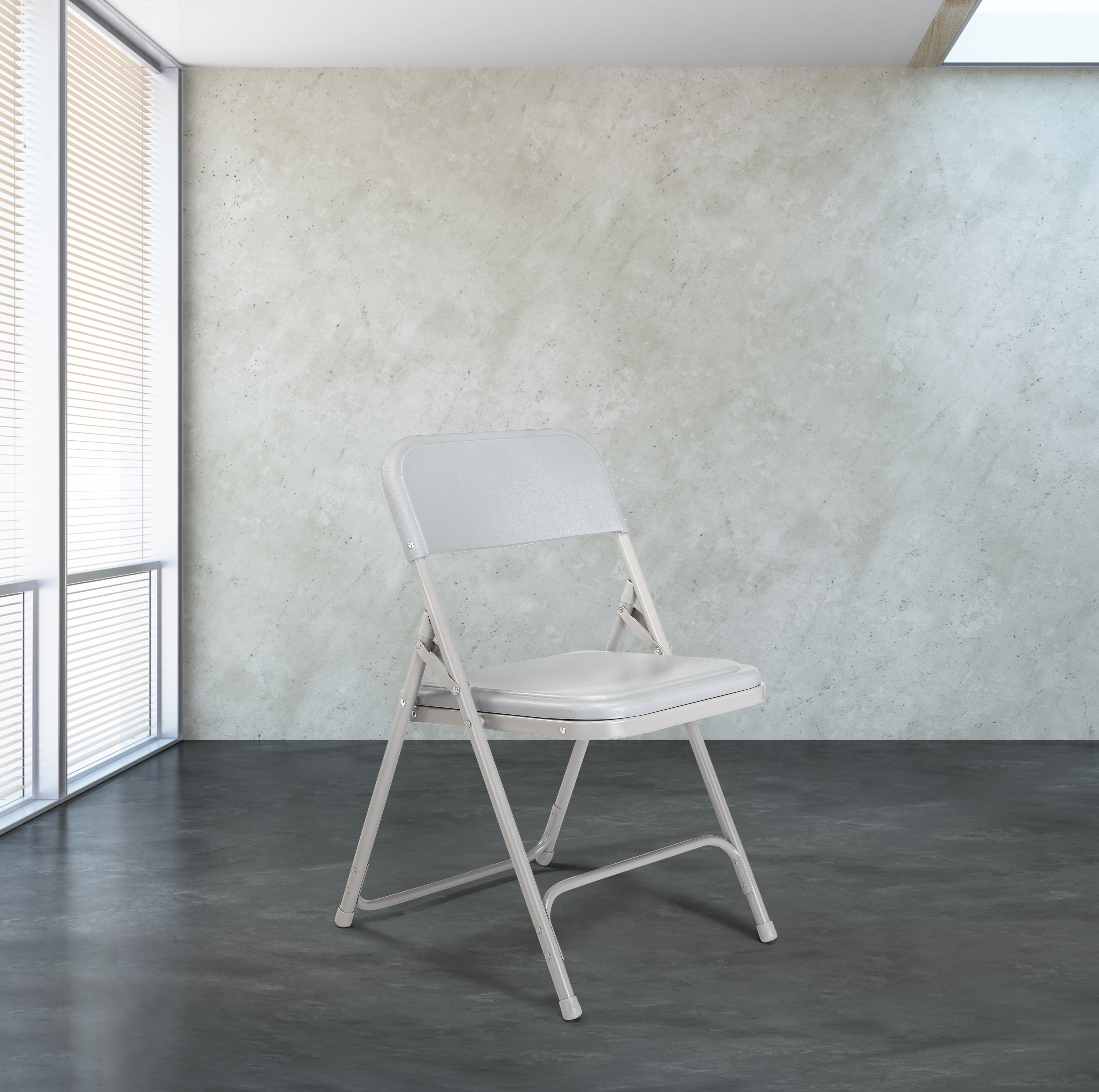(Pack of 4) NPS 800 Series Premium Lightweight Plastic Folding Chair, Grey - Image 6