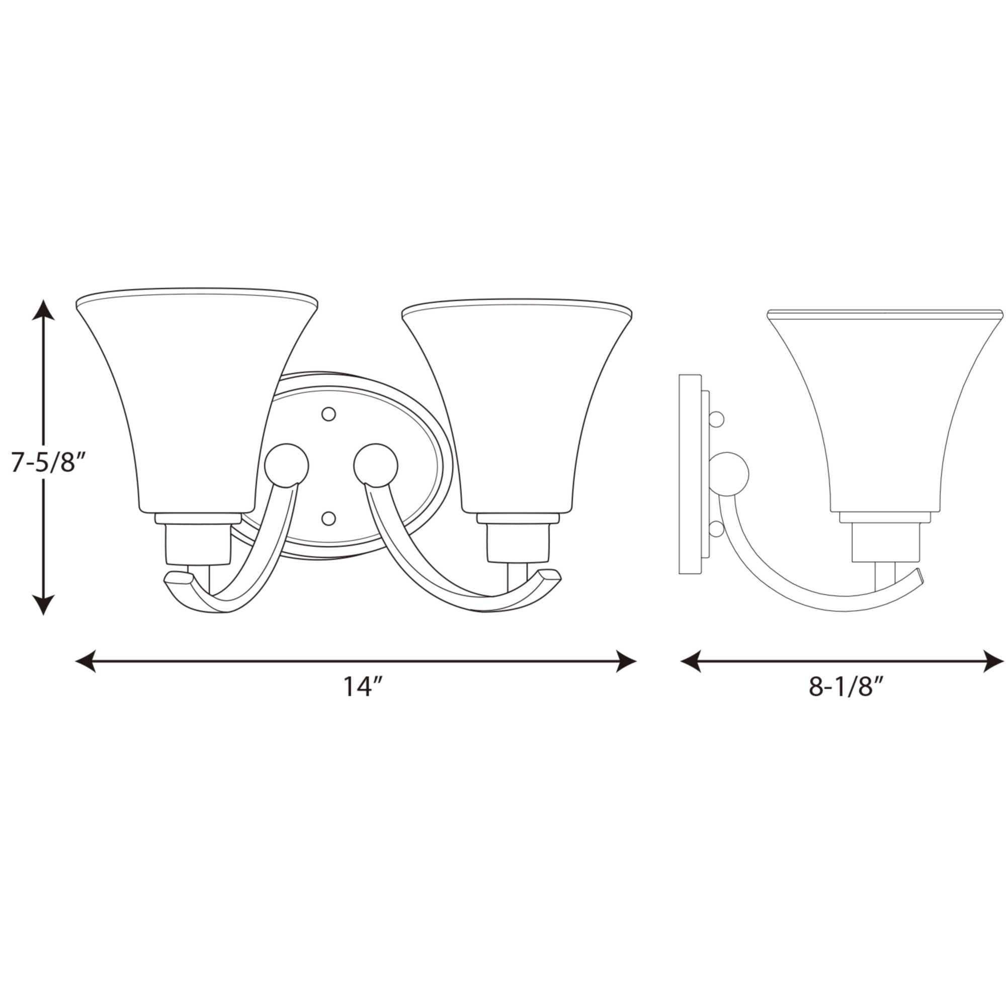 P2001-20W-Progress Lighting-Joy - 2 Light in Transitional and Traditional style - 14 Inches wide by 7.63 Inches high-Antique Bronze Finish-Etched - Image 2