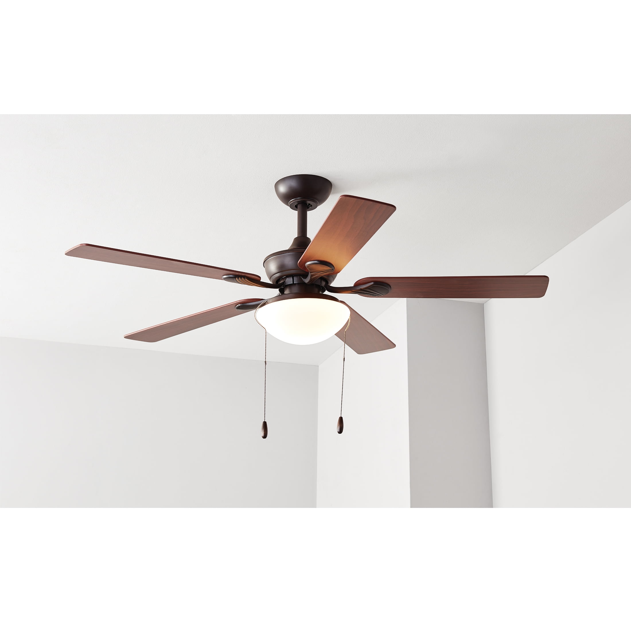 Mainstays 52" Indoor/Outdoor Oil Rubbed Bronze 5 Blade Reverse Airflow Ceiling Fan, 1 LED Bulb - Image 8