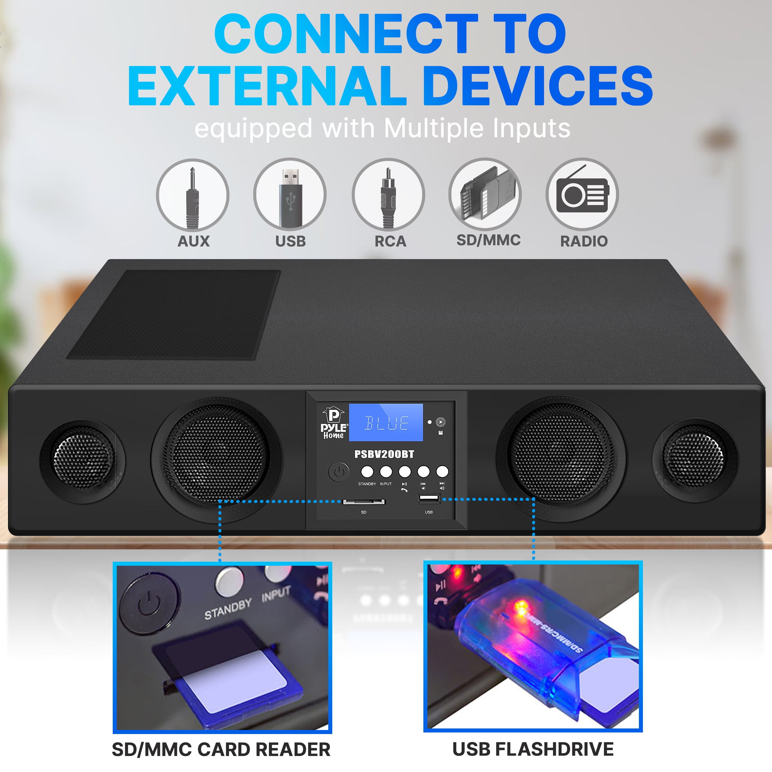 Pyle 24In 300W Bluetooth 3D Dolby 5.1 Soundbar Speaker System with Remote - Image 3