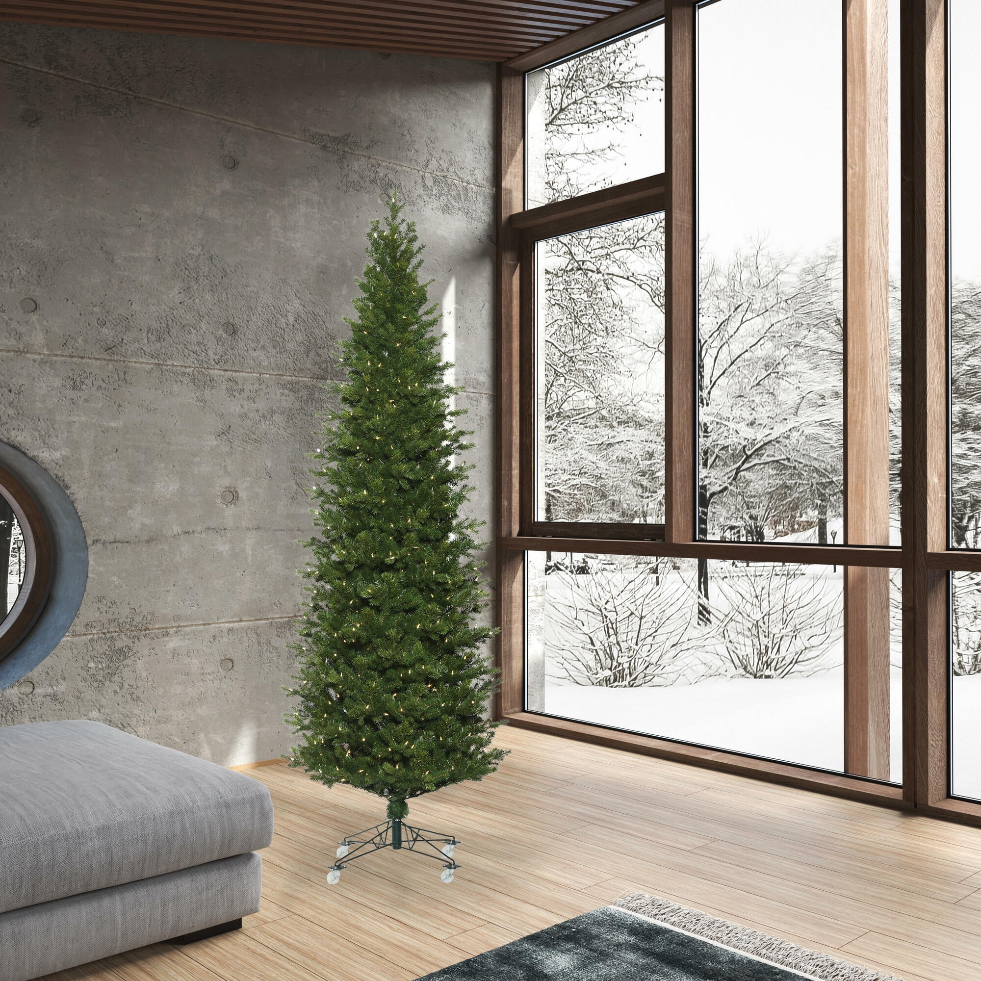 Vickerman 7.5' x 38" Eagle Fraser Slim Artificial Christmas Tree, Warm White Dura-lit LED Lights - Image 3