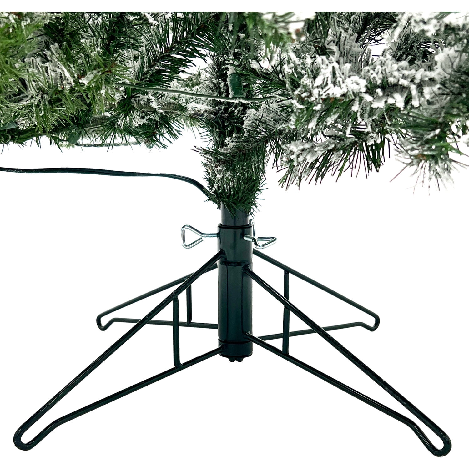 Fraser Hill Farm 9-Ft Flocked Mountain Pine Artificial Christmas Tree with Warm White LED Lights, FFMP090-5SN - Image 8