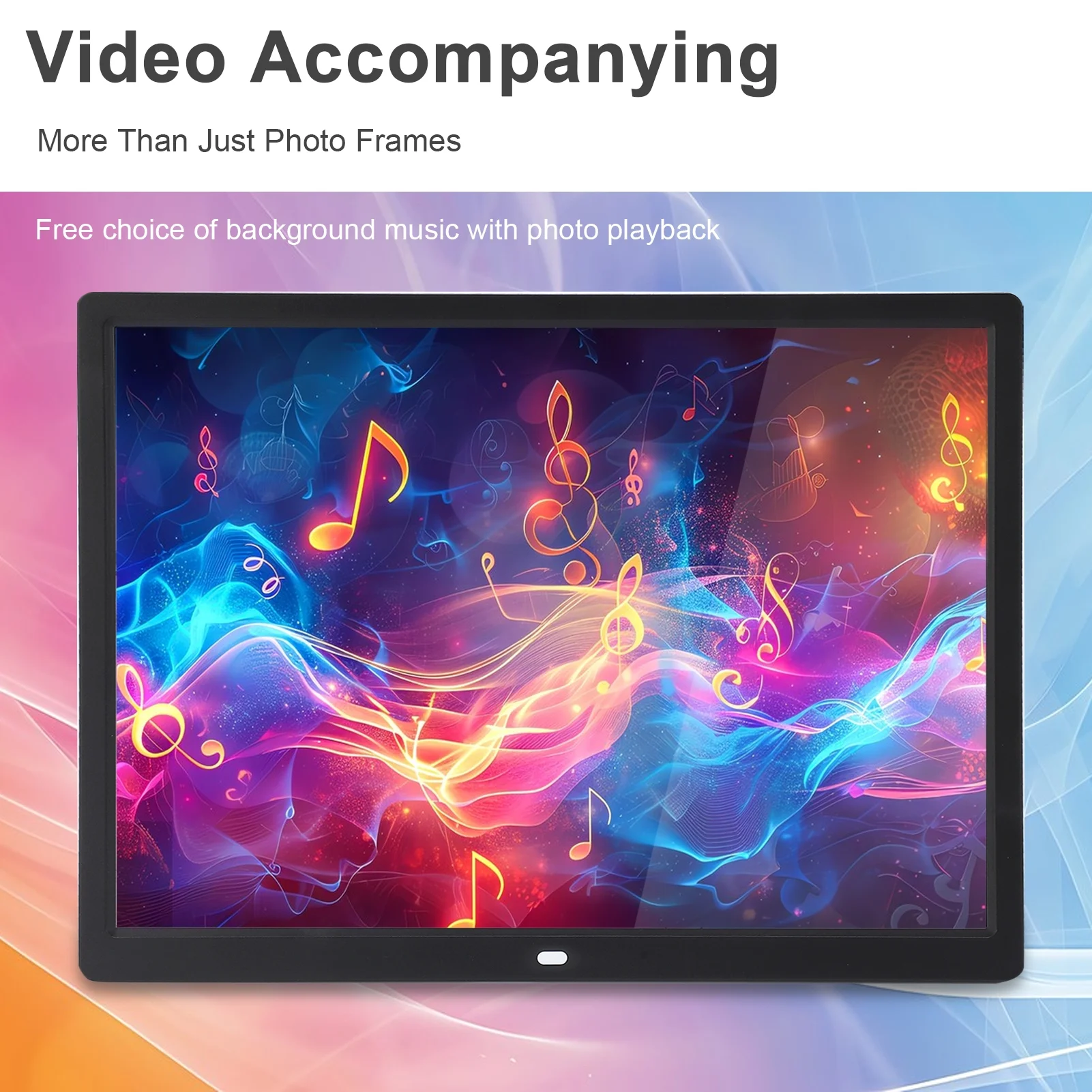 15" Digital Picture Frame with HD IPS Screen Digital Photo Frame Supports up to 16GB Storage Cards, Auto-Rotate, Tabletop & Wall-Mounted Digital Frame Supports Share Photos Video, Black - Image 8