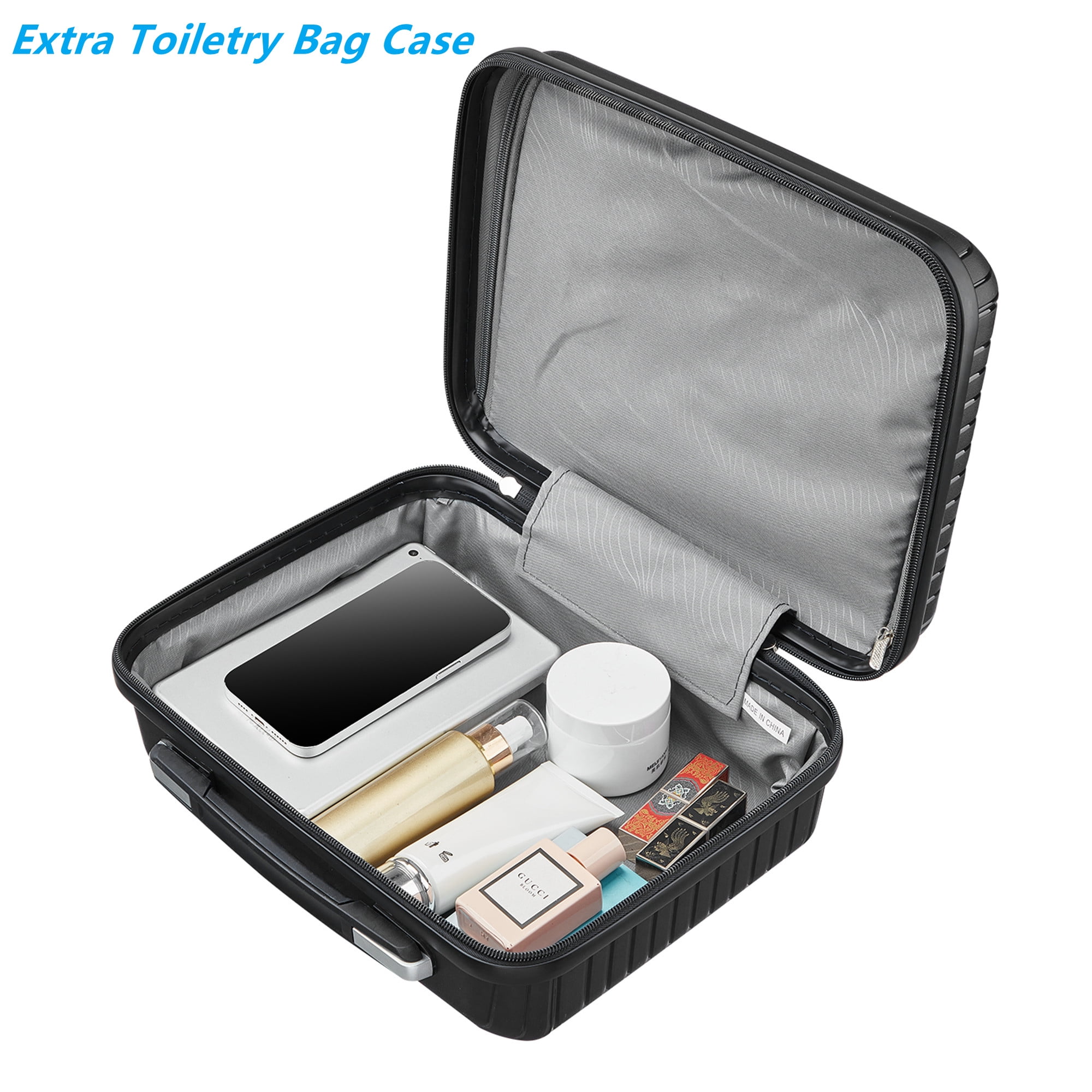 Aukfa Expandable Hardside 4-Piece Luggage Travel Set, Durable Suitcase Double Wheels, Black - Image 10