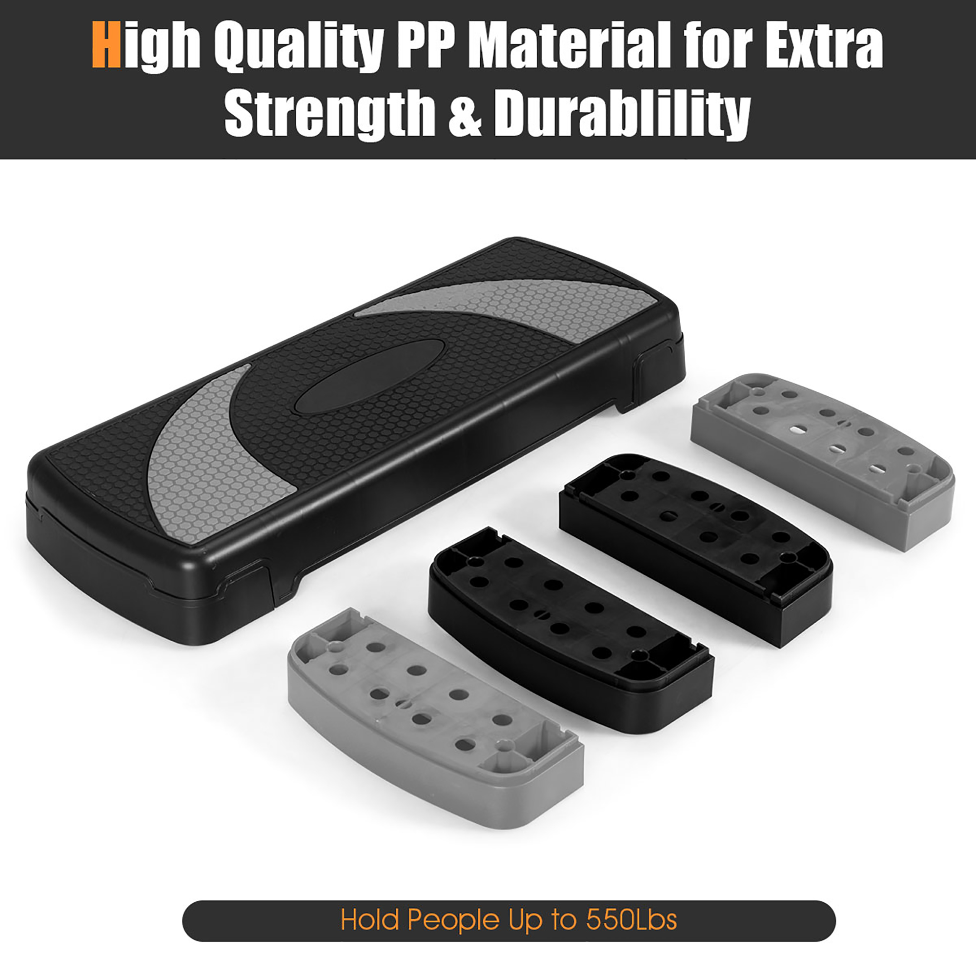 31'' Aerobic Exercise Stepper Cardio Trainer 3 in 1 Adjustable Height 4'' - 6'' - 8'' - Image 6