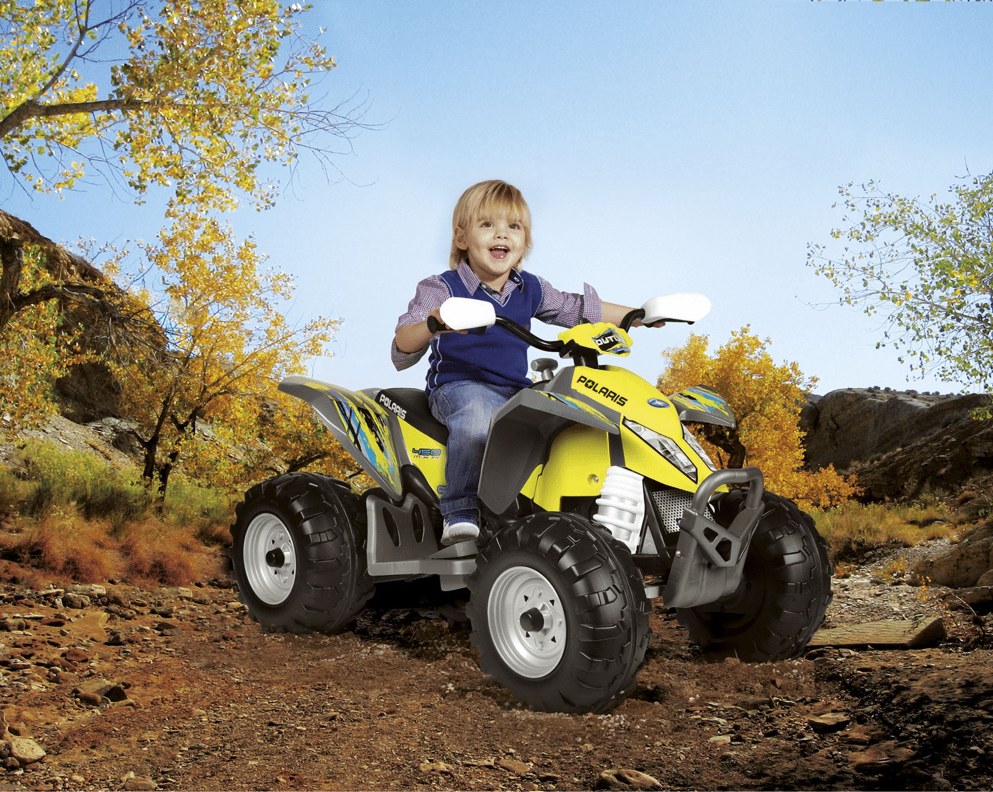 Peg Perego Polaris Outlaw Citrus 12 Volt Ride on ATV - Image 7