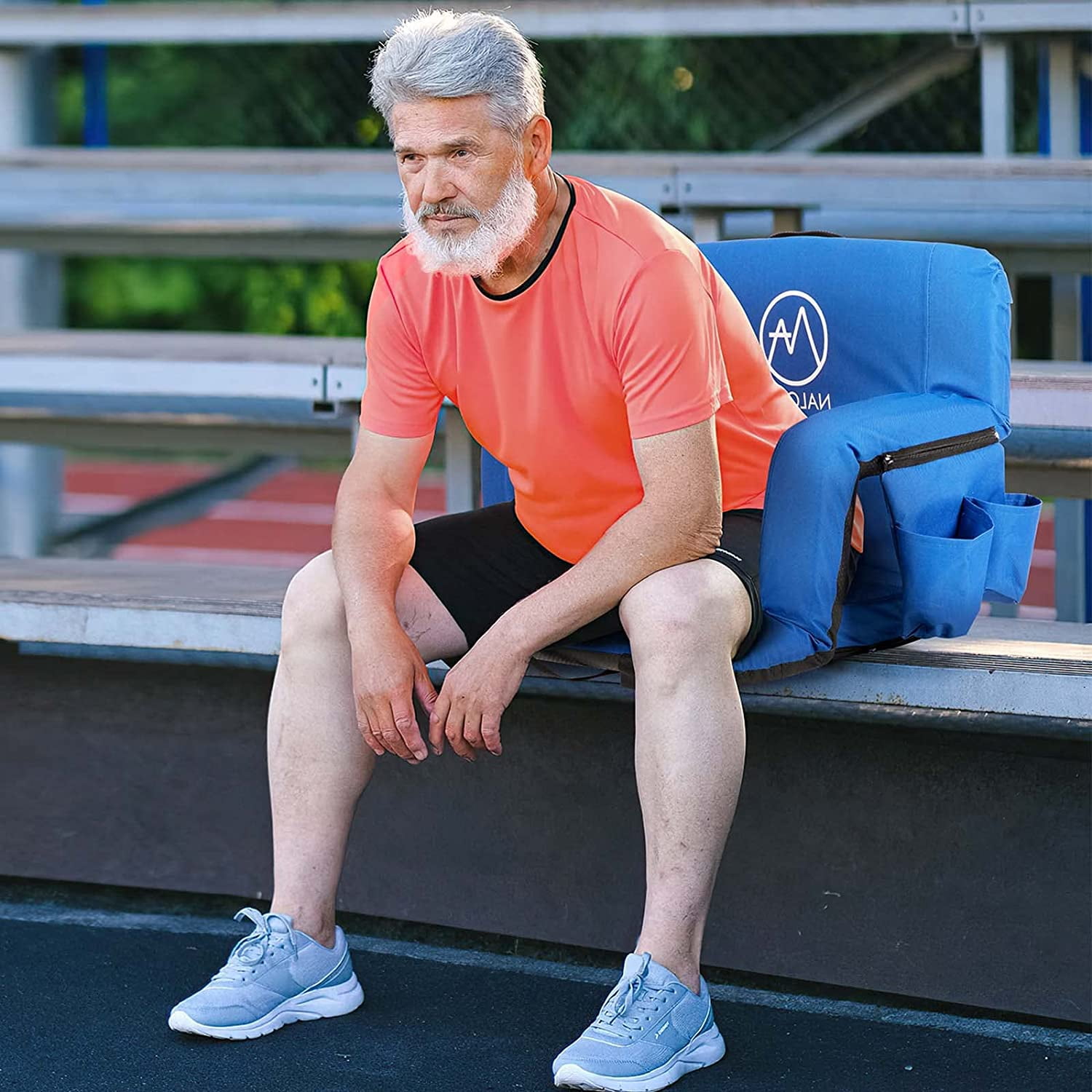 NALONE Folding Stadium Seat 25 inch Wide Stadium Chairs for Bleachers Portable with Back Supports Thick Padded Cushion Armrests Reclining - Image 6