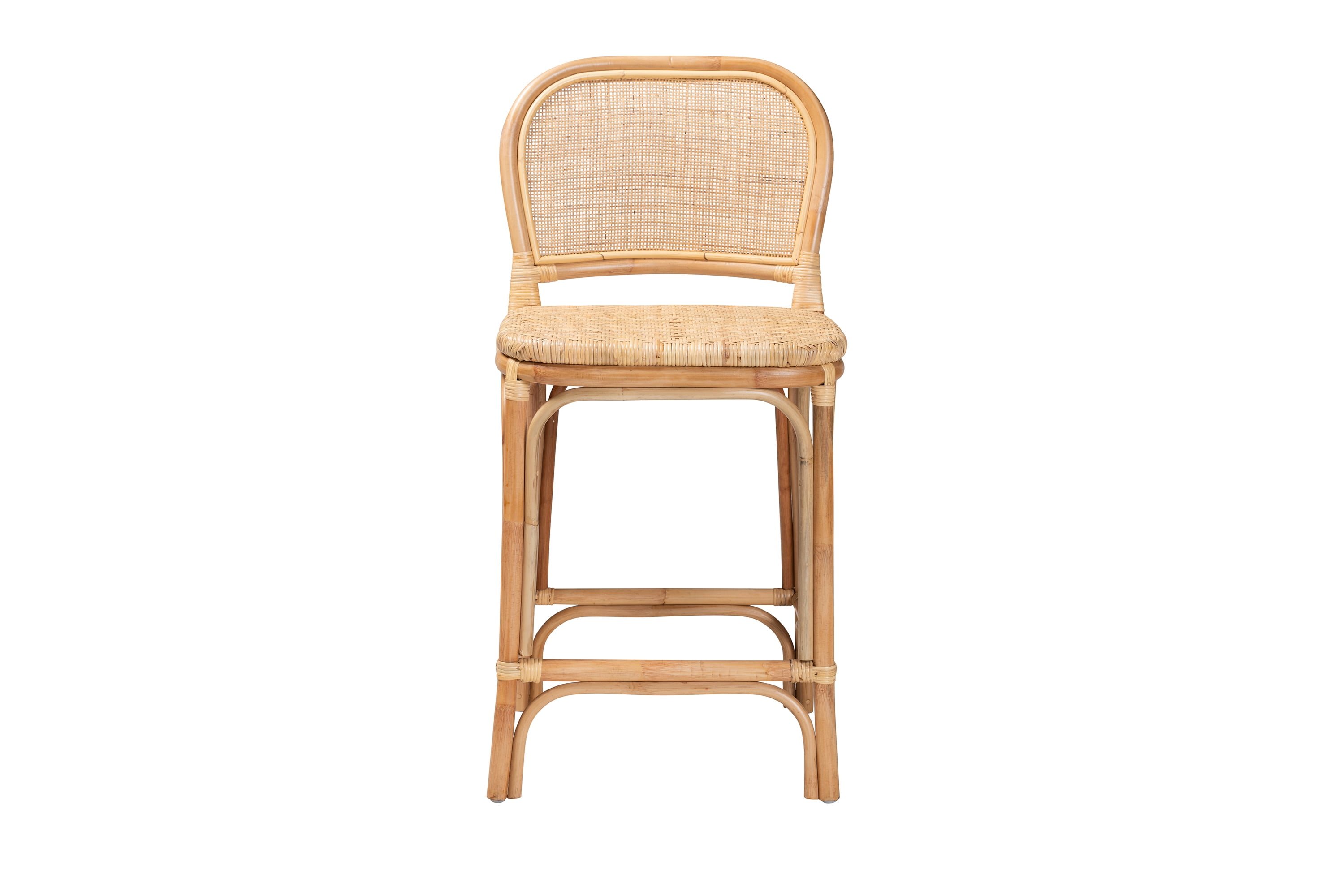 bali & pari Adrena Rattan Counter Stool, Natural Brown - Image 4