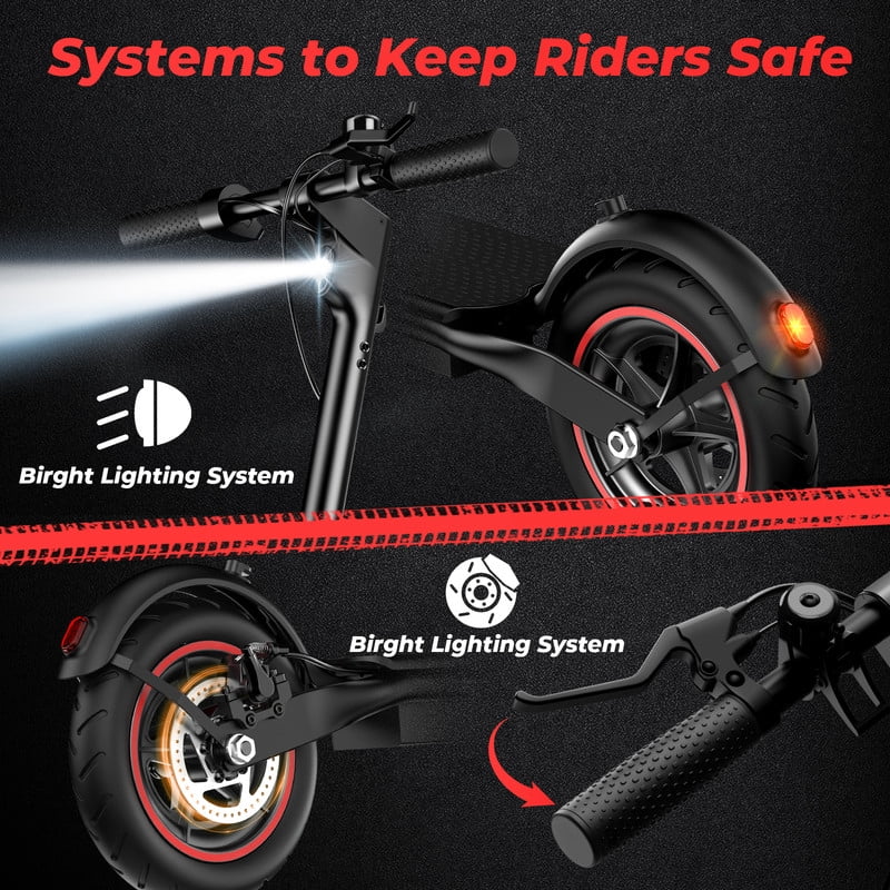 iScooter Electric Scooter for Adults Teens,350W Motor 21 Miles & 19 MPH Max,Extra-Wide Pedals, Portable Folding Design,Commuting E-Scooter Gift for Teens - Image 6