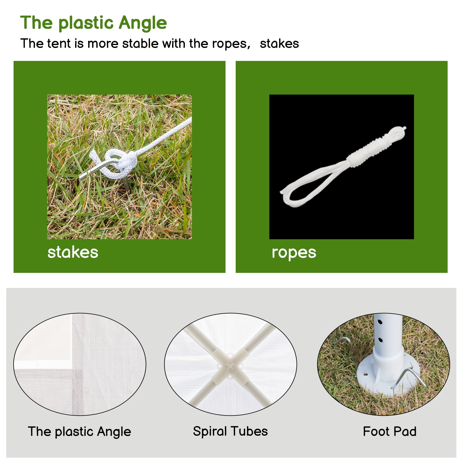 UBesGoo 10'x 20' Party Tent Canopy Outdoor Gazebo Canopy Wedding Party Tent with 6 Sidewalls - Image 7