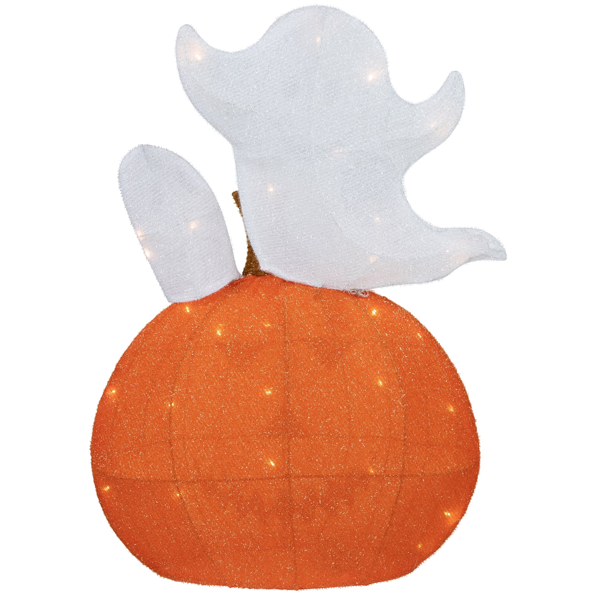 Northlight LED Lighted Jack-O-Lantern and Ghosts Halloween Decoration - 27.5" - Clear Lights - Image 4