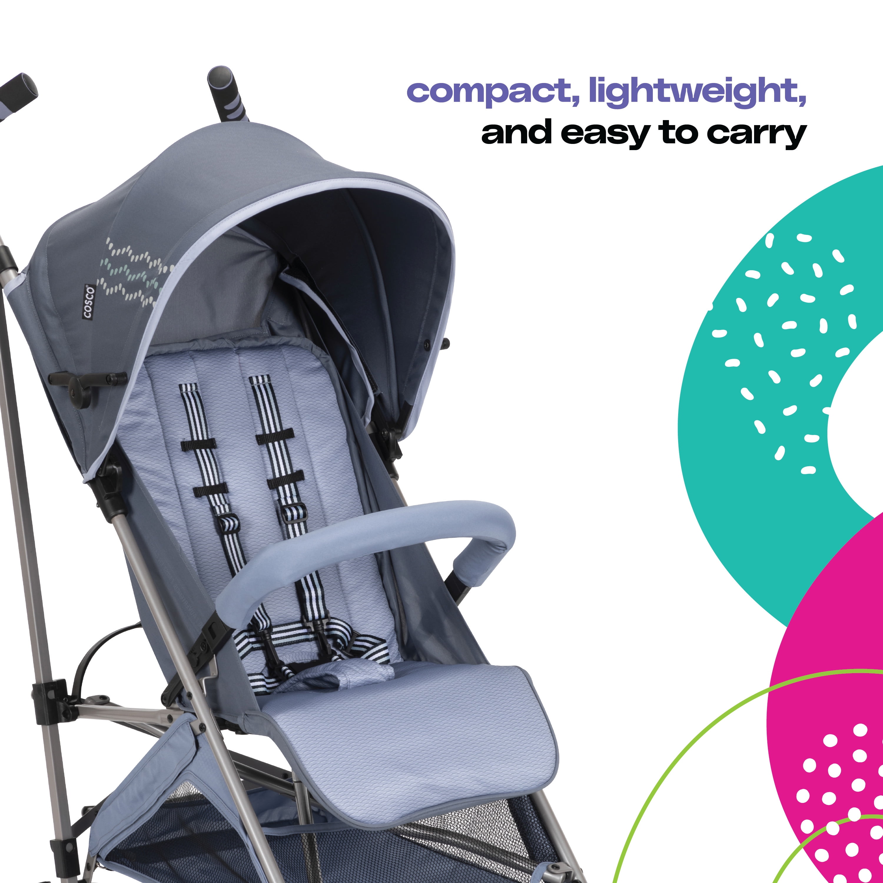 Cosco Kids Simple Fold Compact Stroller, Organic Waves, Infant - Image 21