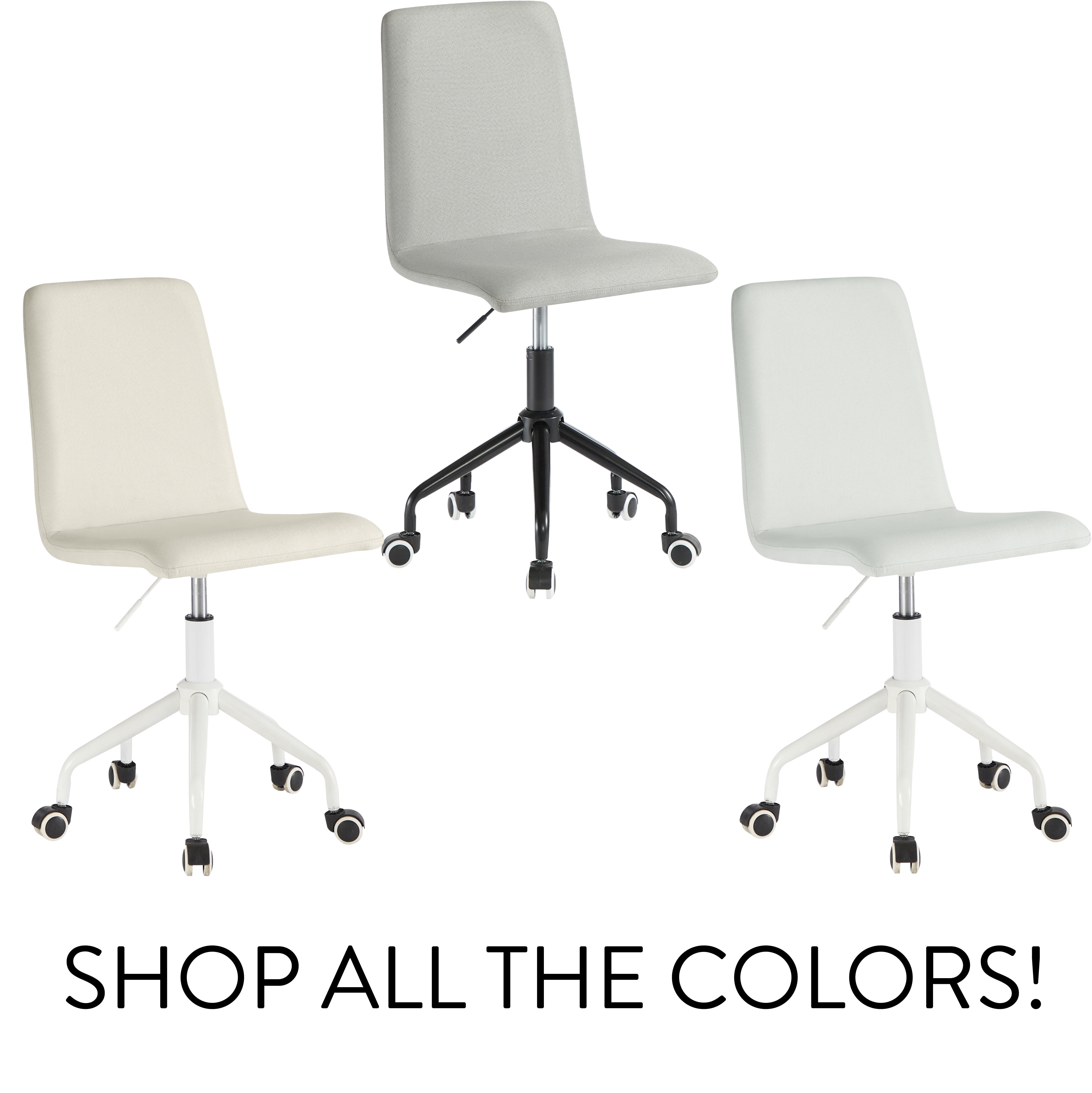Urban Shop Rolling Linen Swivel Office Chair, Multiple Colors - Image 3