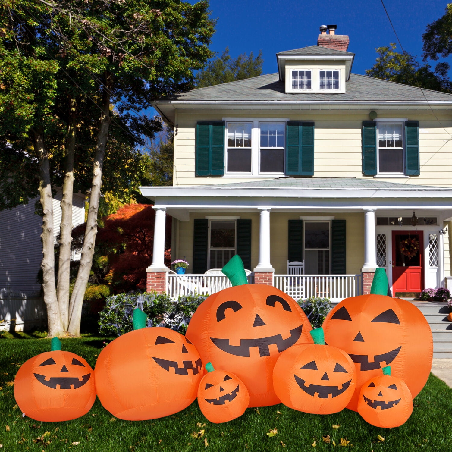 Haunted Hill Farm 10 ft Wide Prelit Inflatable Pumpkin Family, HIPMPKNFM101-L - Image 4