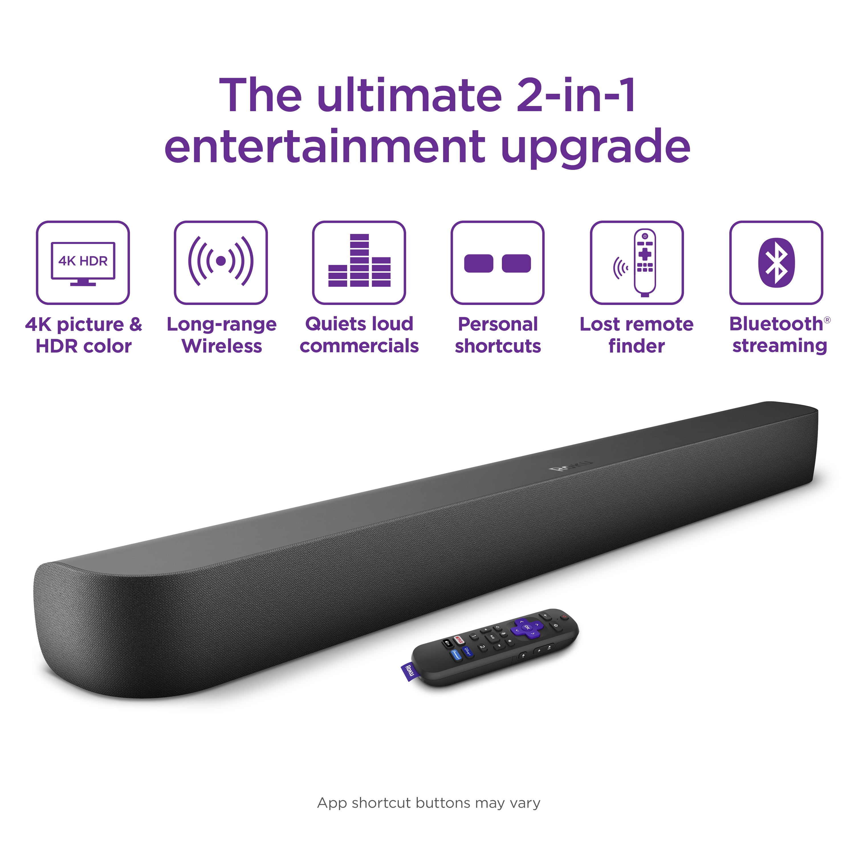 Roku Streambar Pro 4K/HD/HDR Streaming Player, Cinematic Sound, with Voice Remote, Private Listening, Premium HDMI Cable - Image 7
