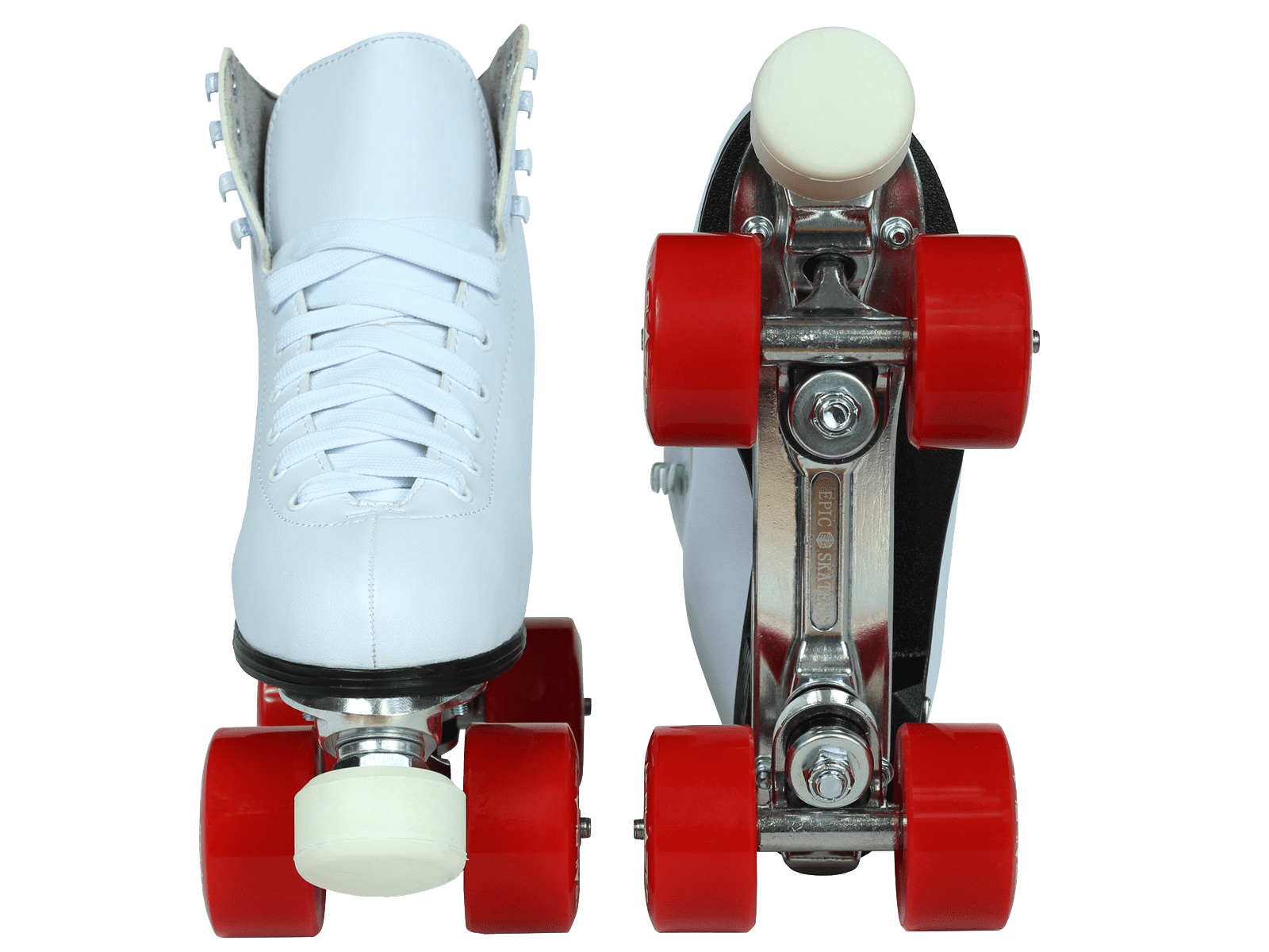 Epic Classic White and Red Quad Roller Skates - Image 6