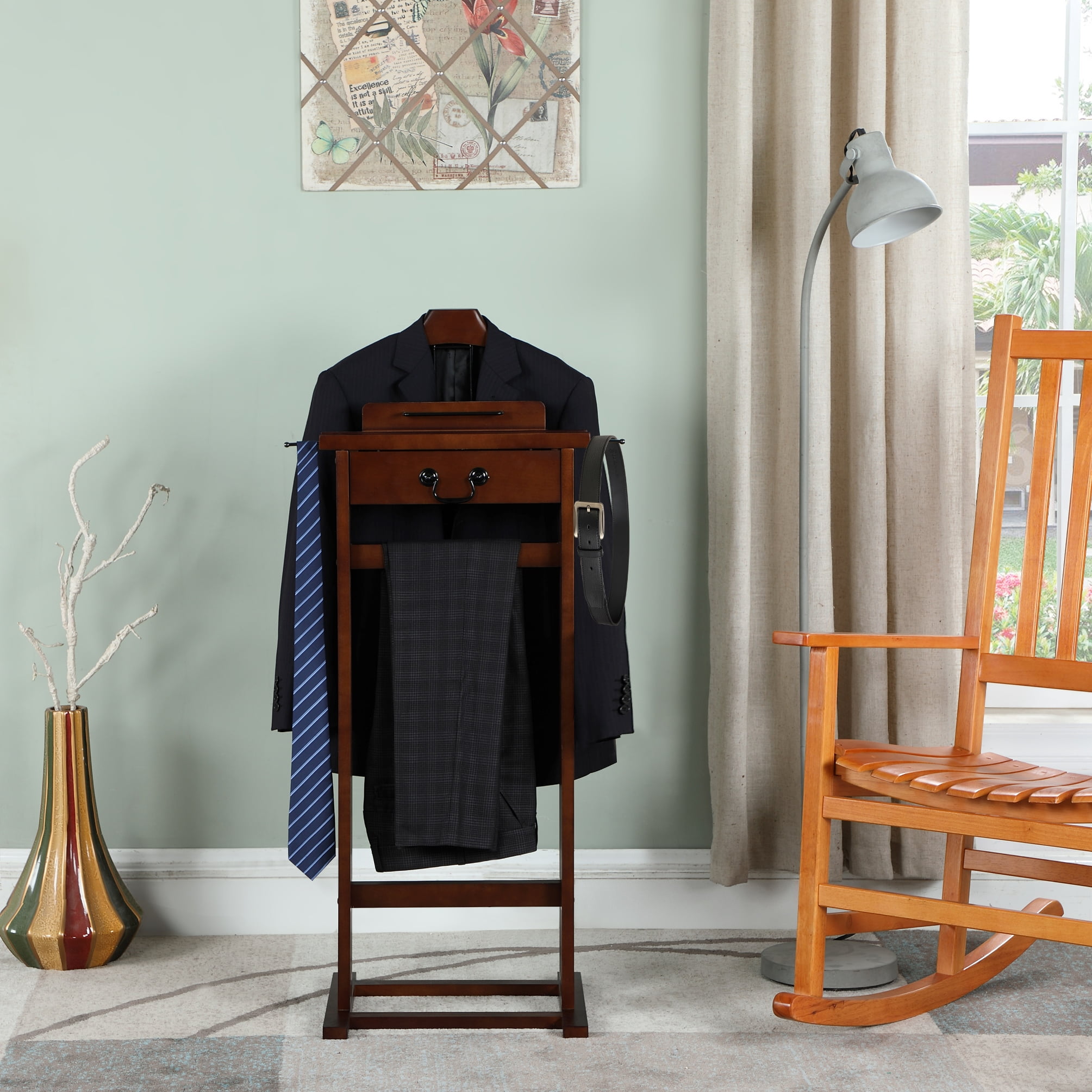 Vl16188 Mission Wardrobe Valet in Dark Walnut Finish. - Image 5