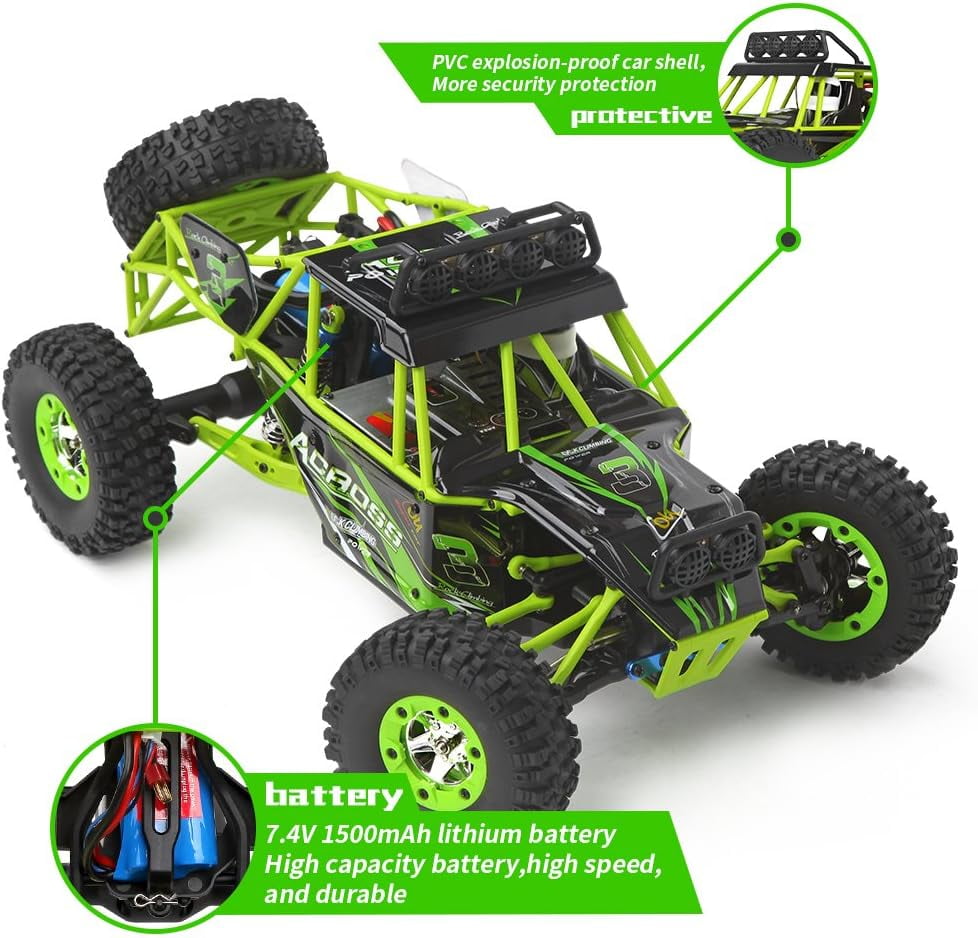 RC Cars RC Crawlers 1/12 Scale 2.4G 4WD High Speed Electric All Terrain Off-Road Rock Climbing wltoys Remote Control Car Buggy RTR for Kids and Adults - Image 10