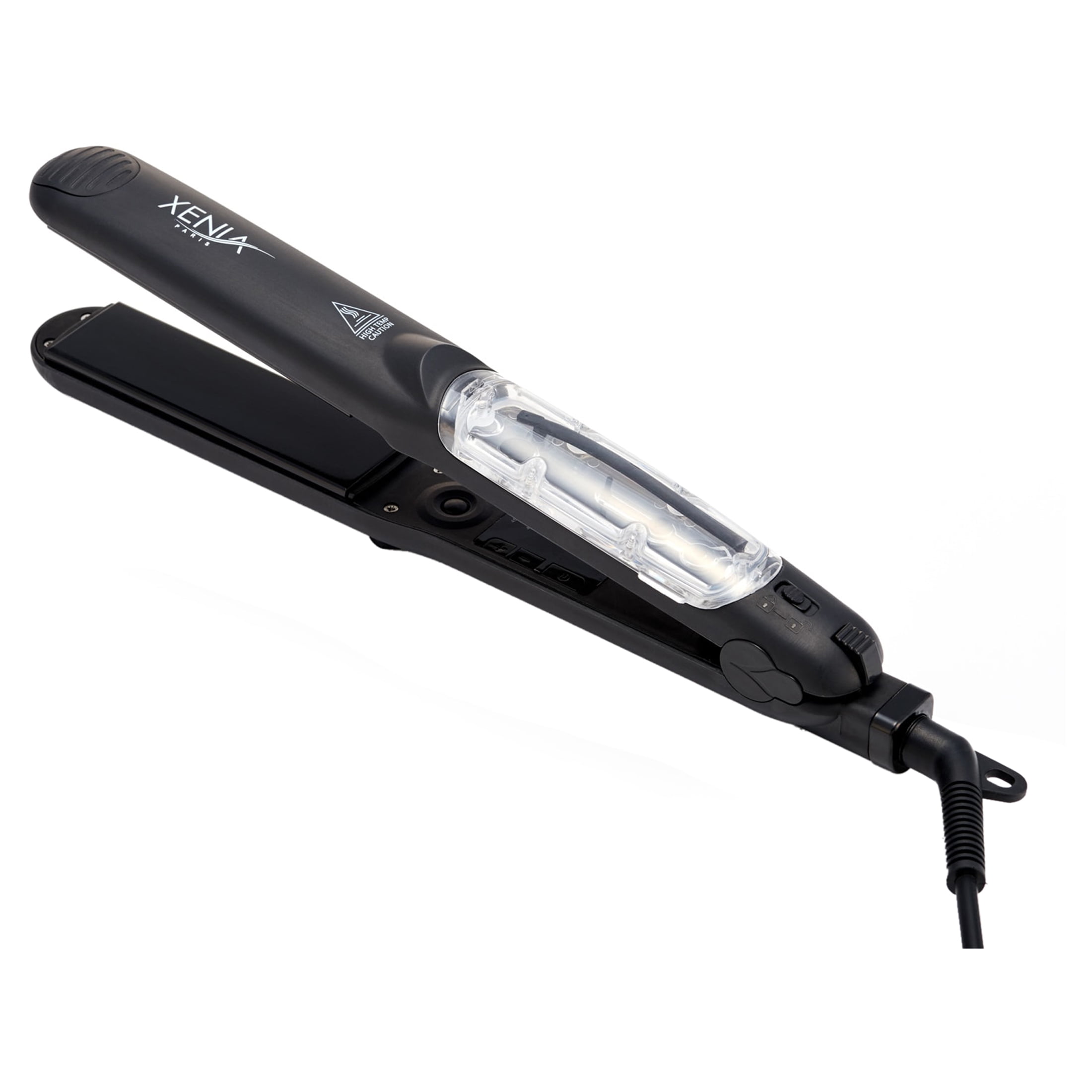 Xenia Paris 1.25" Ceramic Steamer Flat Iron with Argan Infuser-Black - Image 4