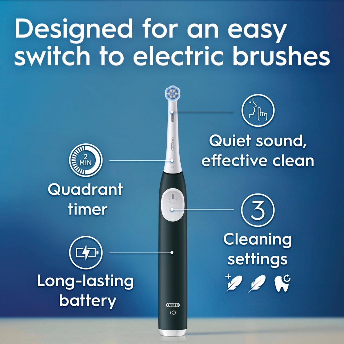 Oral-B iO Series 2 Rechargeable Electric Powered Toothbrush Starter Kit, Forest Green with 2 Brush Heads - Automatic Pressure Sensor to Protect Gums - 3 Modes - 2 Min Timer - Image 5