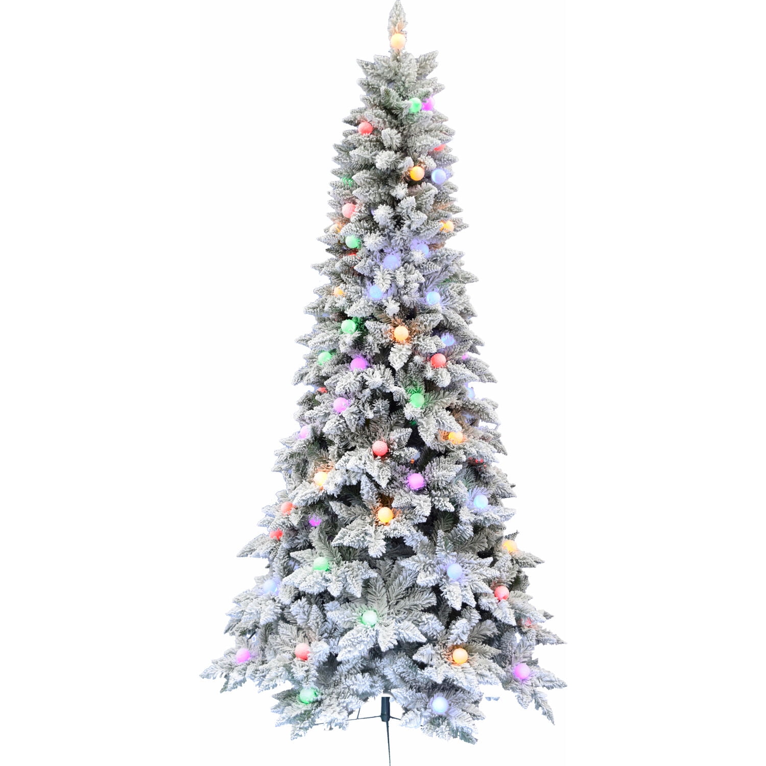 Fraser Hill Farm Prelit LED Multicolor Flocked White Tail Pine 7.5-ft. Christmas Tree, FFWT075-6SN - Image 10